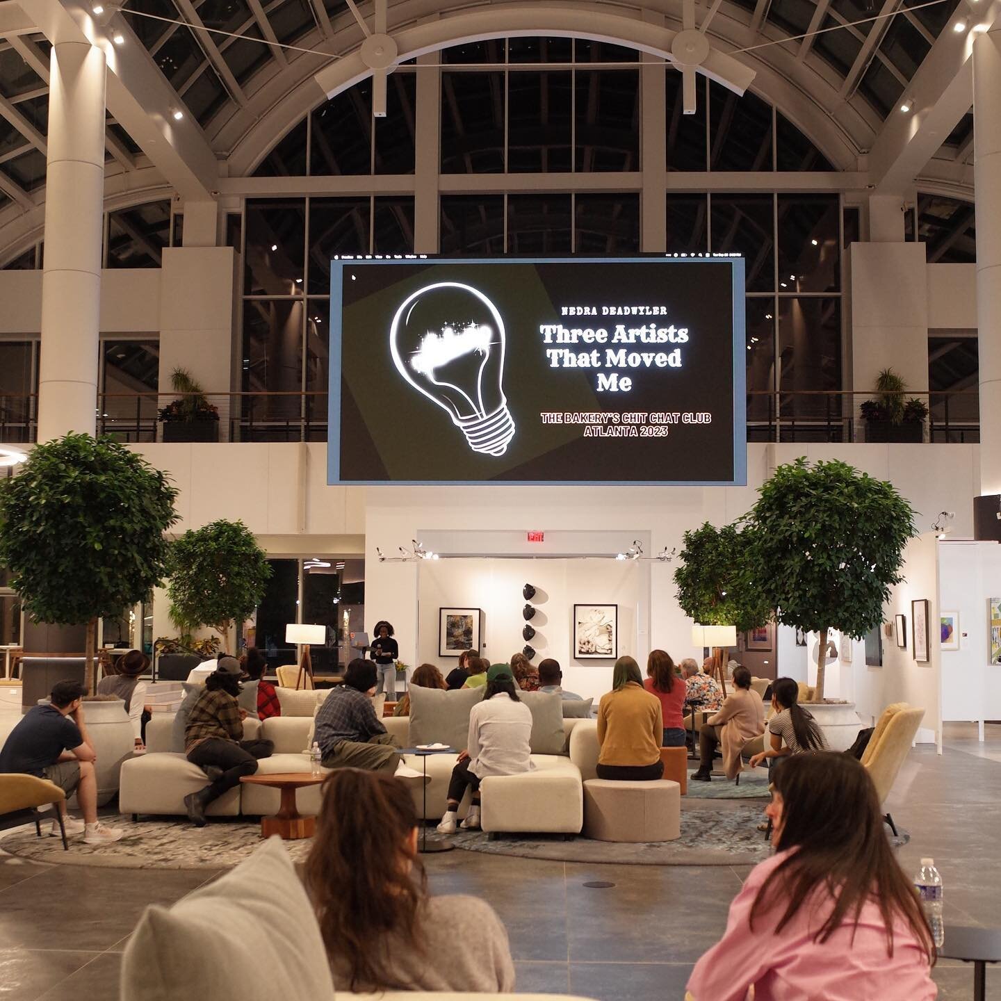 Thanks for Chit Chatting with The Bakery and @hambidgecenter on Tuesday night. ✨ We had so much fun playing Rock, Paper, Scissors with @markkendallcomedy and learning new things from our talented speakers @genuineslinky, @nedraknows, @sheatsb, and @f