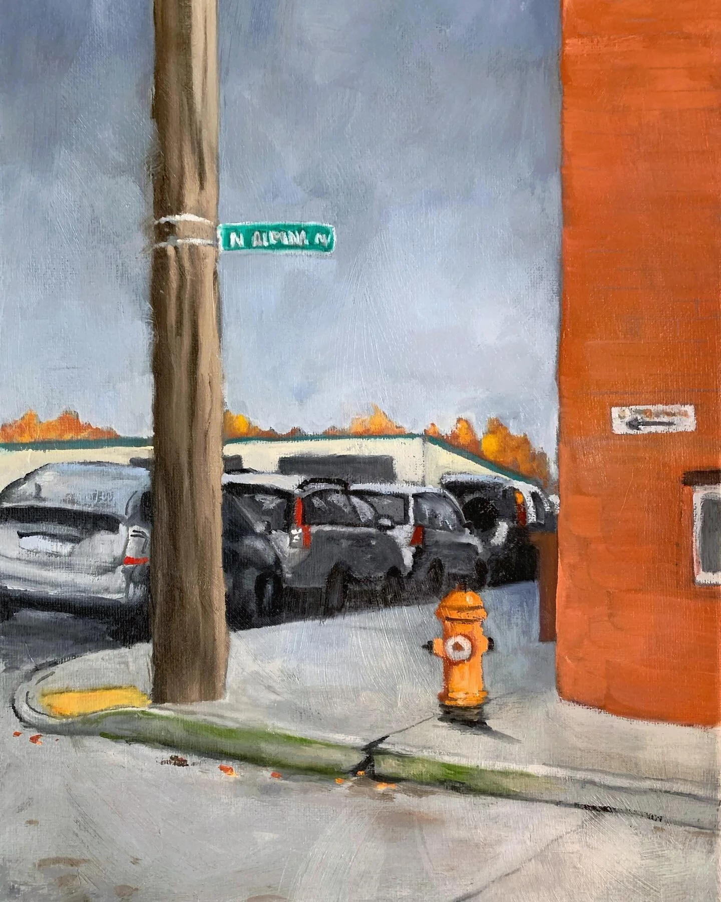 Portlanders, can you identify this location?? Oil on canvas, 12x9&rdquo;.