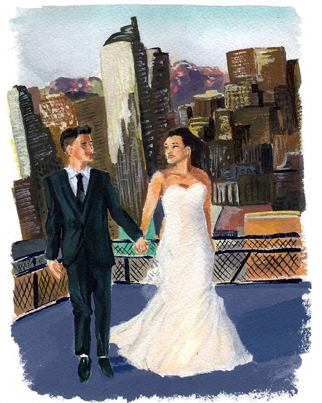 I have been a little quiet here on the quarantine front...just settling into thus strange new normal. But I have finally found a groove to fit in some work time and have this lovely little wedding portrait to share.
.
I have really enjoyed doing more