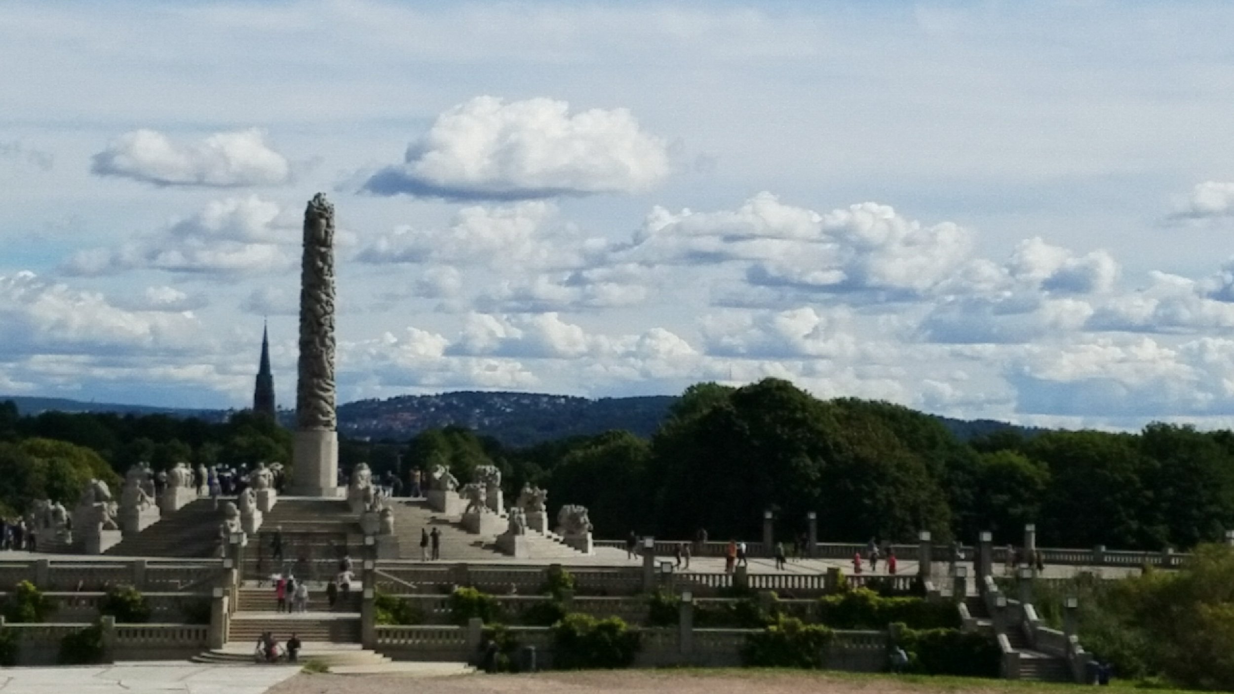 There's a statue park on the other side of the main street where I stayed. This was by far the tallest one there. Again, no filter! This is just how awesome Norway looks!! The clouds, are unbelievably cool! 