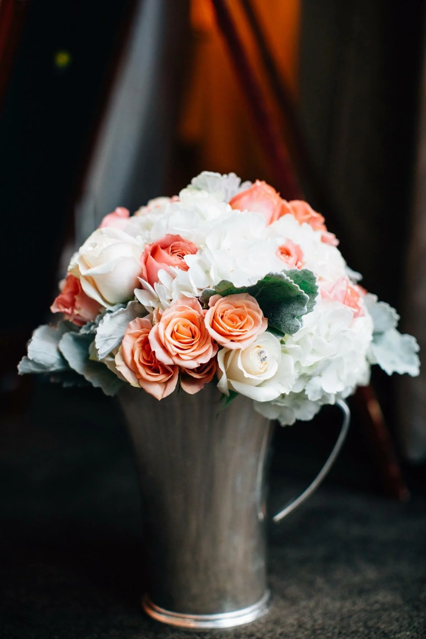 The Juliet garden roses were a show-stopper in the bridal bouquet. 