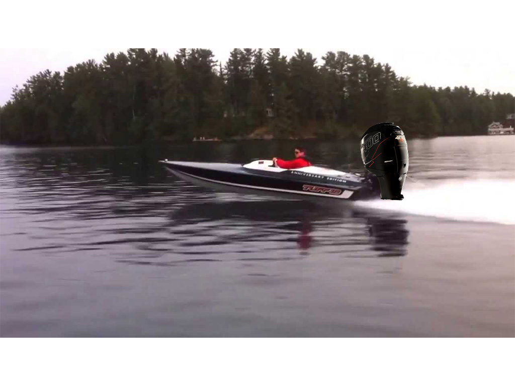 The perfect engine for this boat. A Tuff 16 with a 400R (it's fake!)