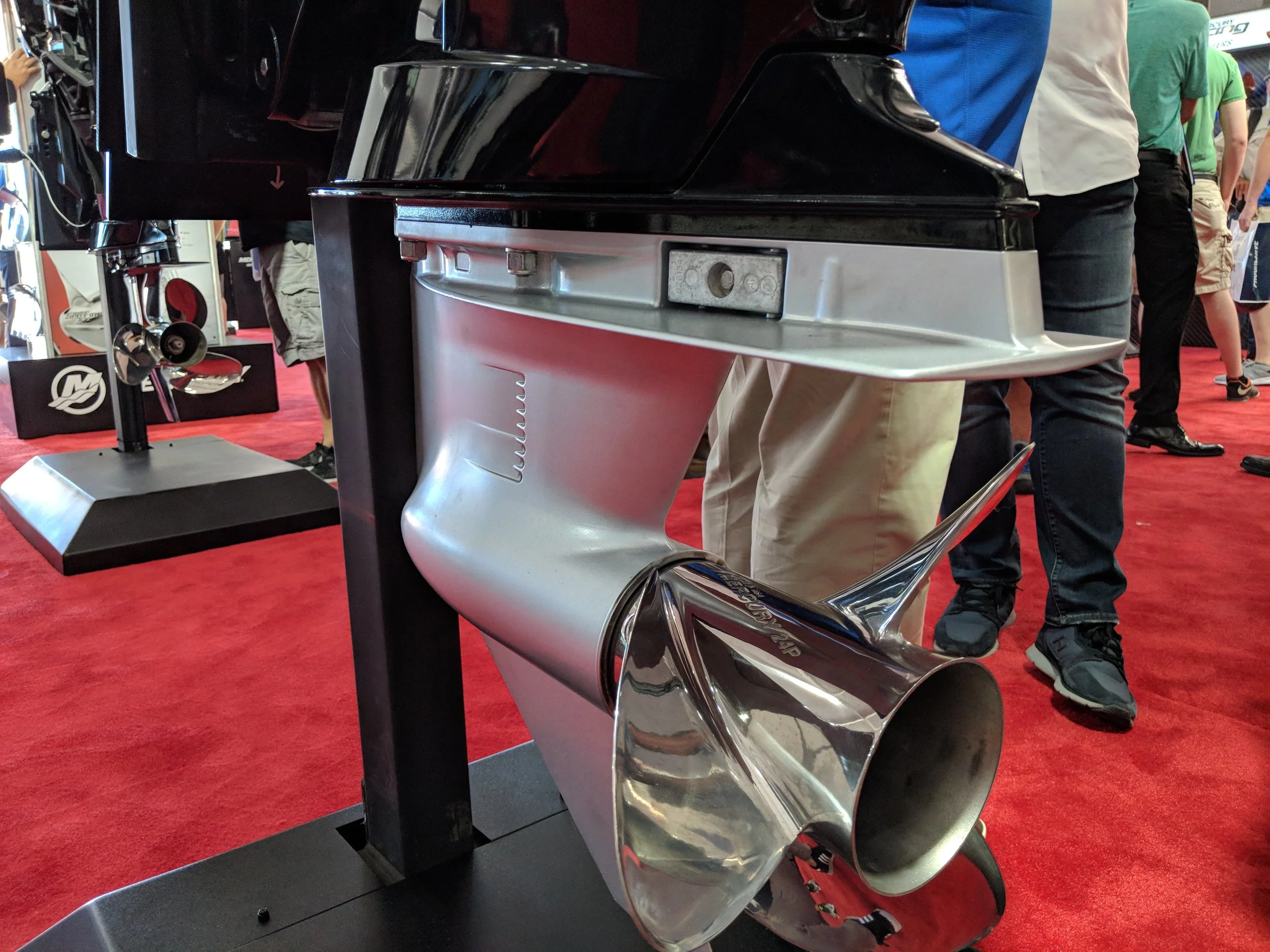 The new lower unit on the 150 ProXS four stroke has low water pickups, great for elevated transom heights. 