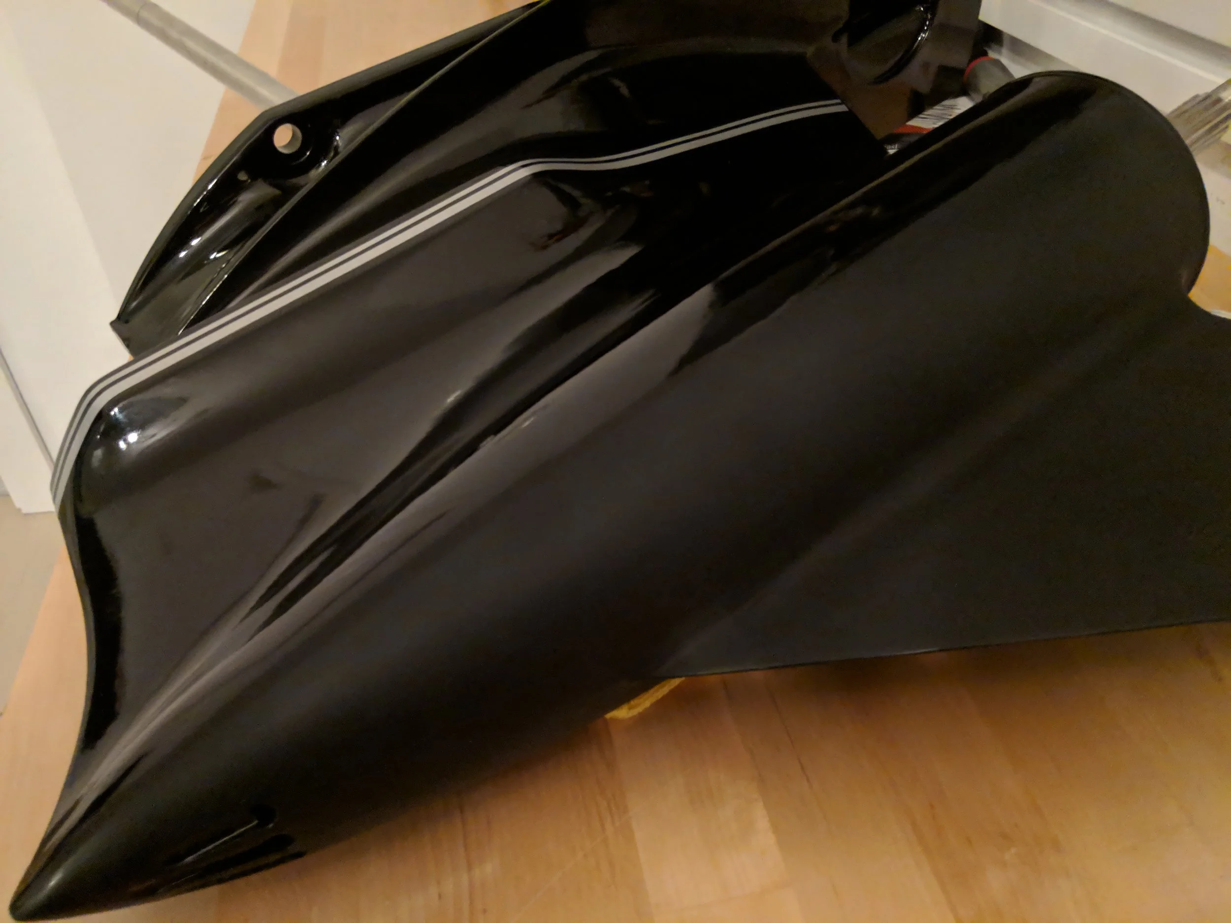 The Mercury 150 gearcase, modified by Jason Wolf, now allows us to run the engine really high, reducing drag and maintaining water pressure.