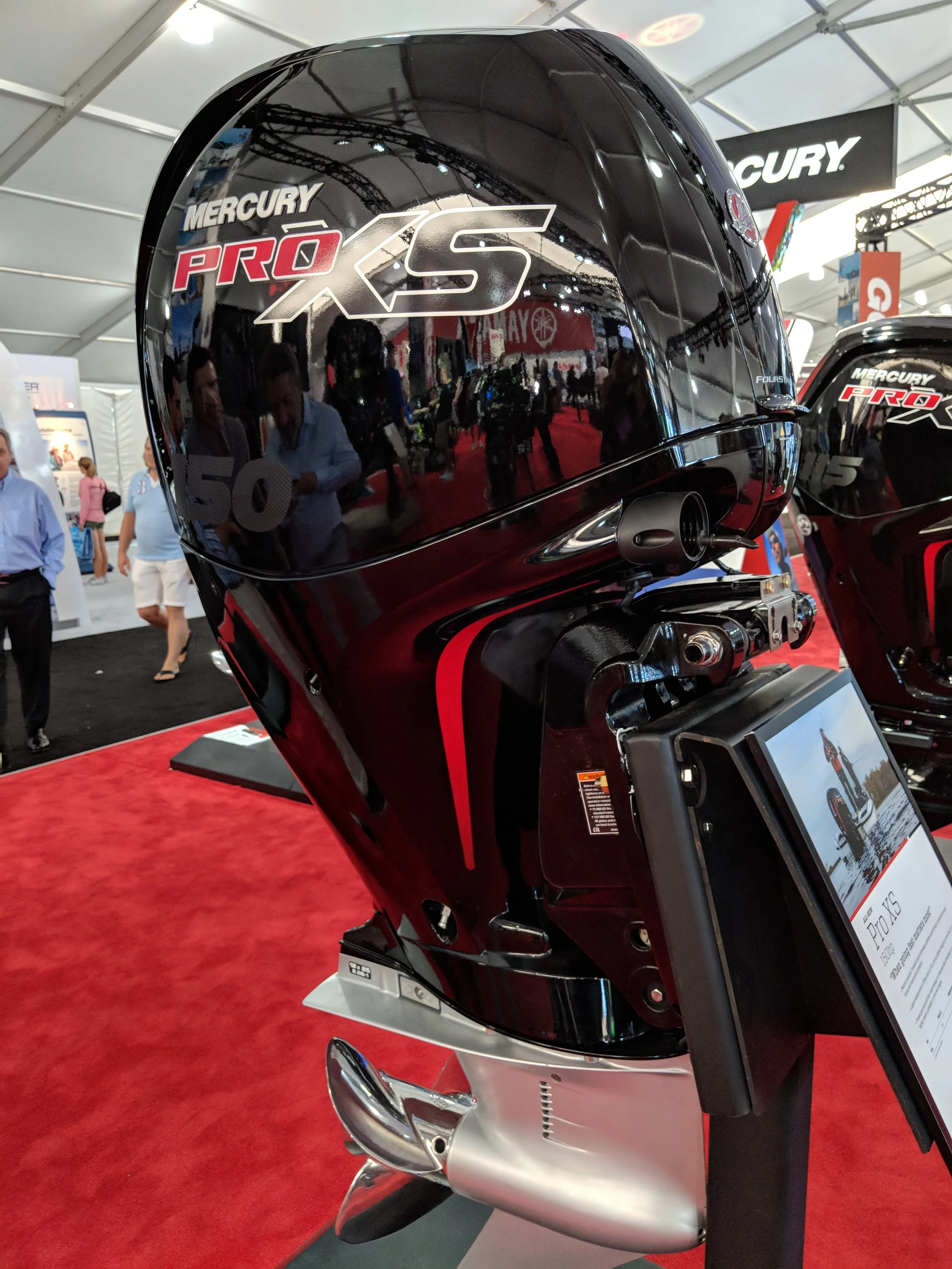The 150 ProXS gearcase is better than the stock 150 in that it has low water pickups. The shape is probably okay for most boats that are running this engine. Would love to test it on a light hull.