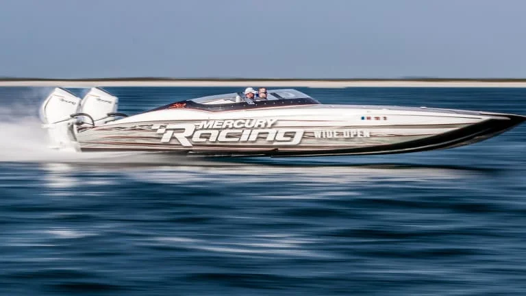 The sport cat market is well serviced with the new 450R. Performance will be stunning. (photo from Mercury Racing)