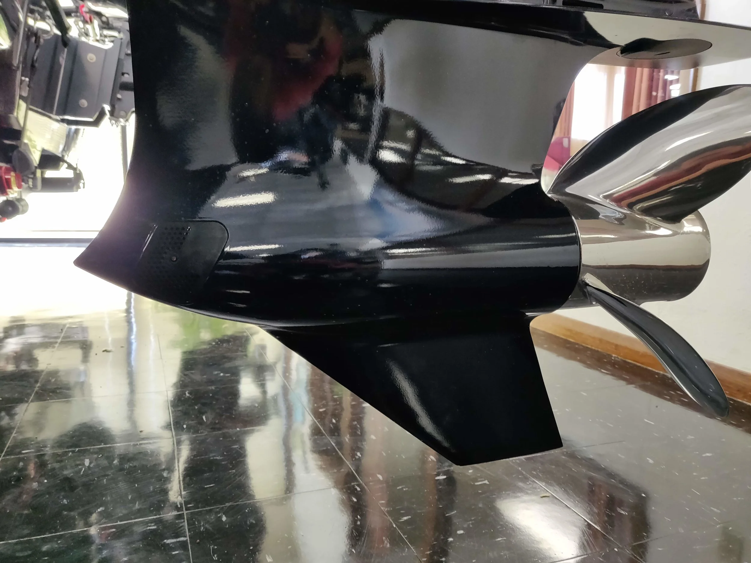 Your gearcase is a critical piece in how your boat performs, and reducing drag by running it higher out of the water. This is a Yamaha SHO 1.75 gearcase.