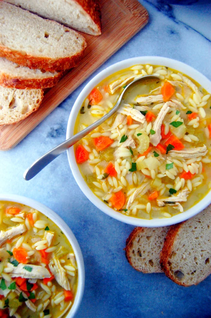 Lemon Orzo Soup with Turkey