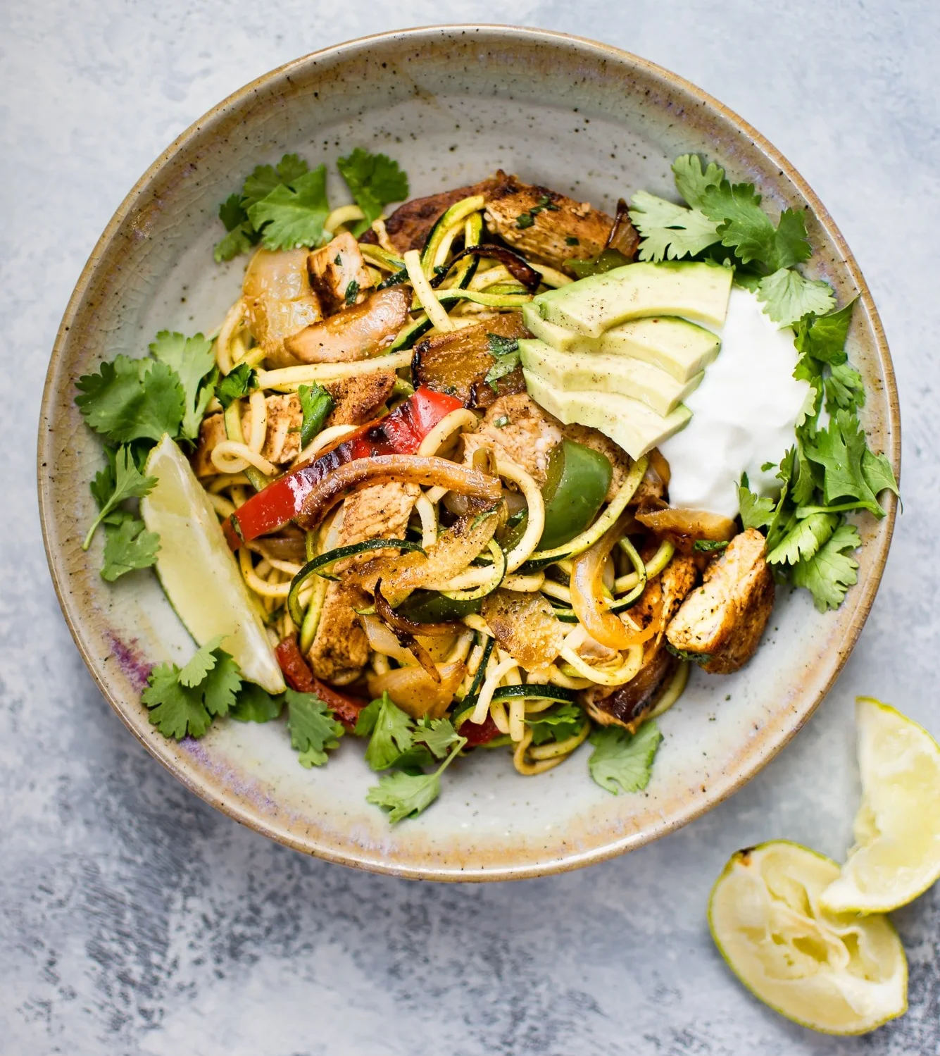 Chicken Fajita Zoodle Bowls