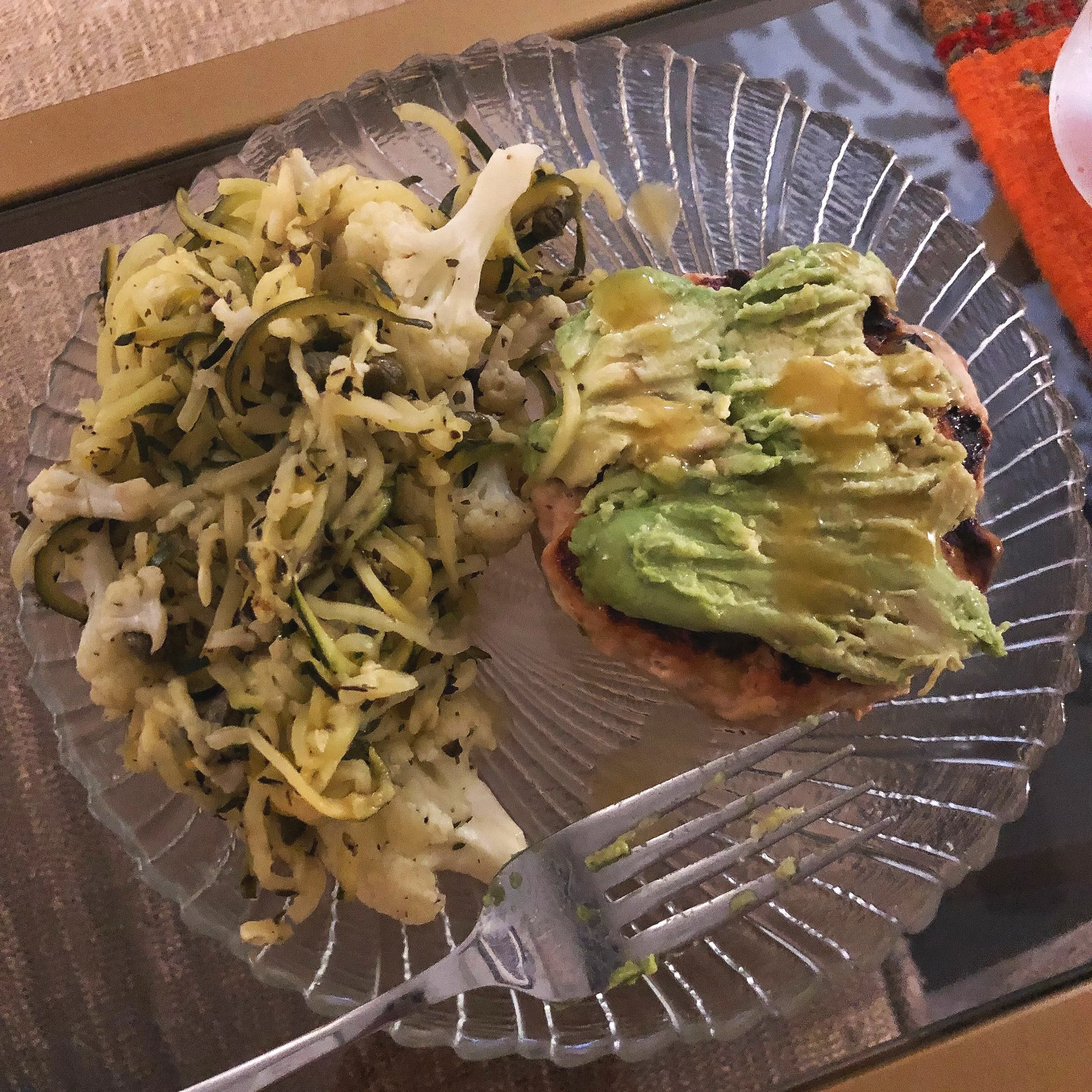 Lemon Oregano Zoodle Pasta with Cauliflower