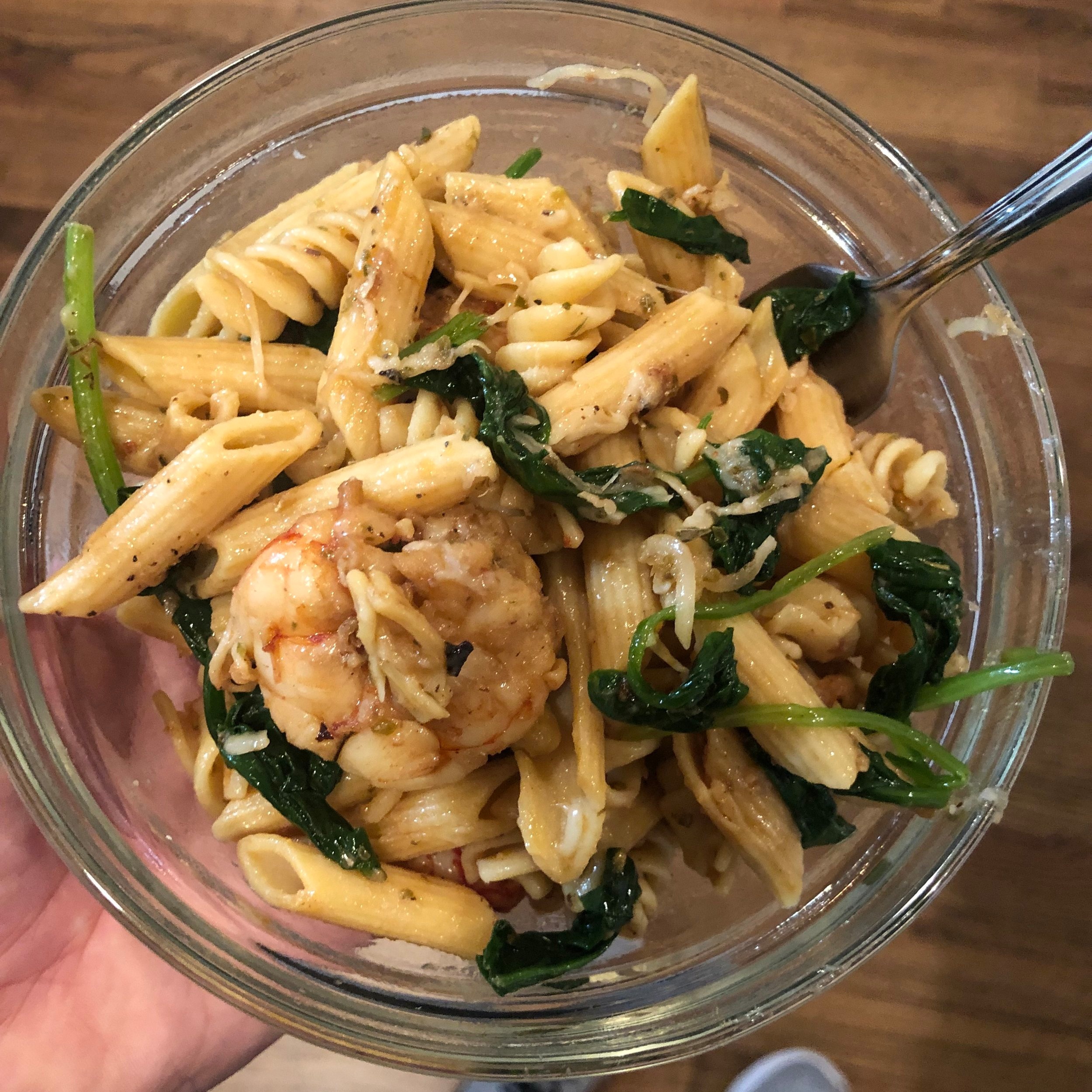 Lemon Garlic Shrimp with Banza Pasta