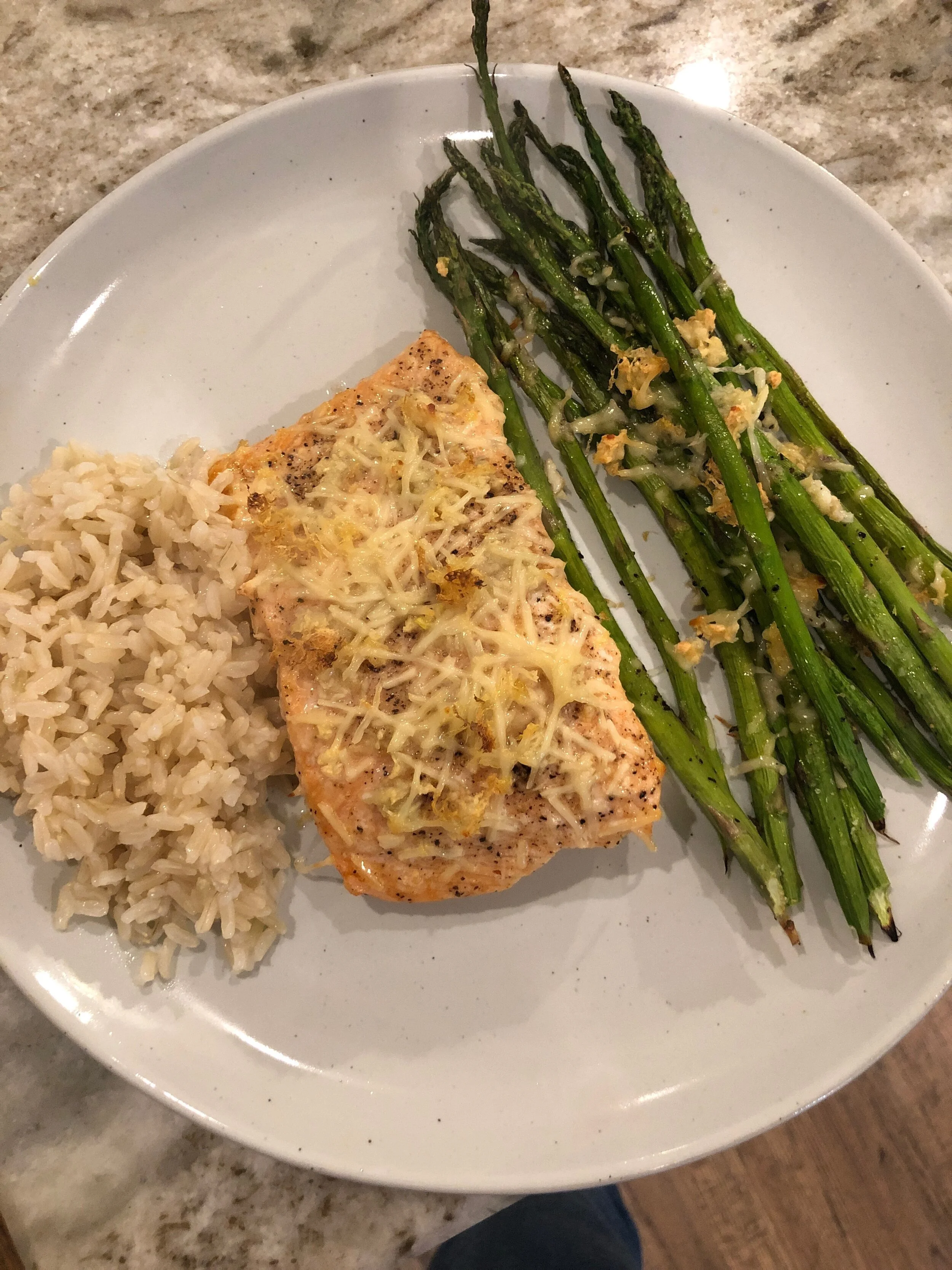 Garlic Parm Salmon with Asapargus