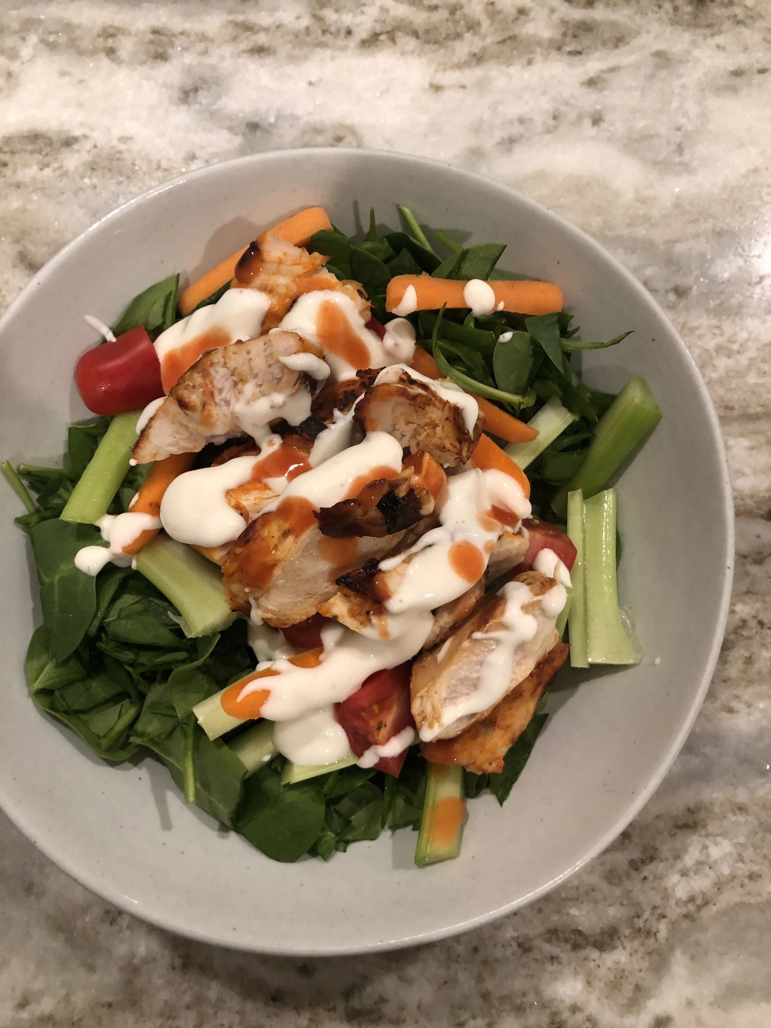 Skinny Buffalo Chicken Salad with Ranch
