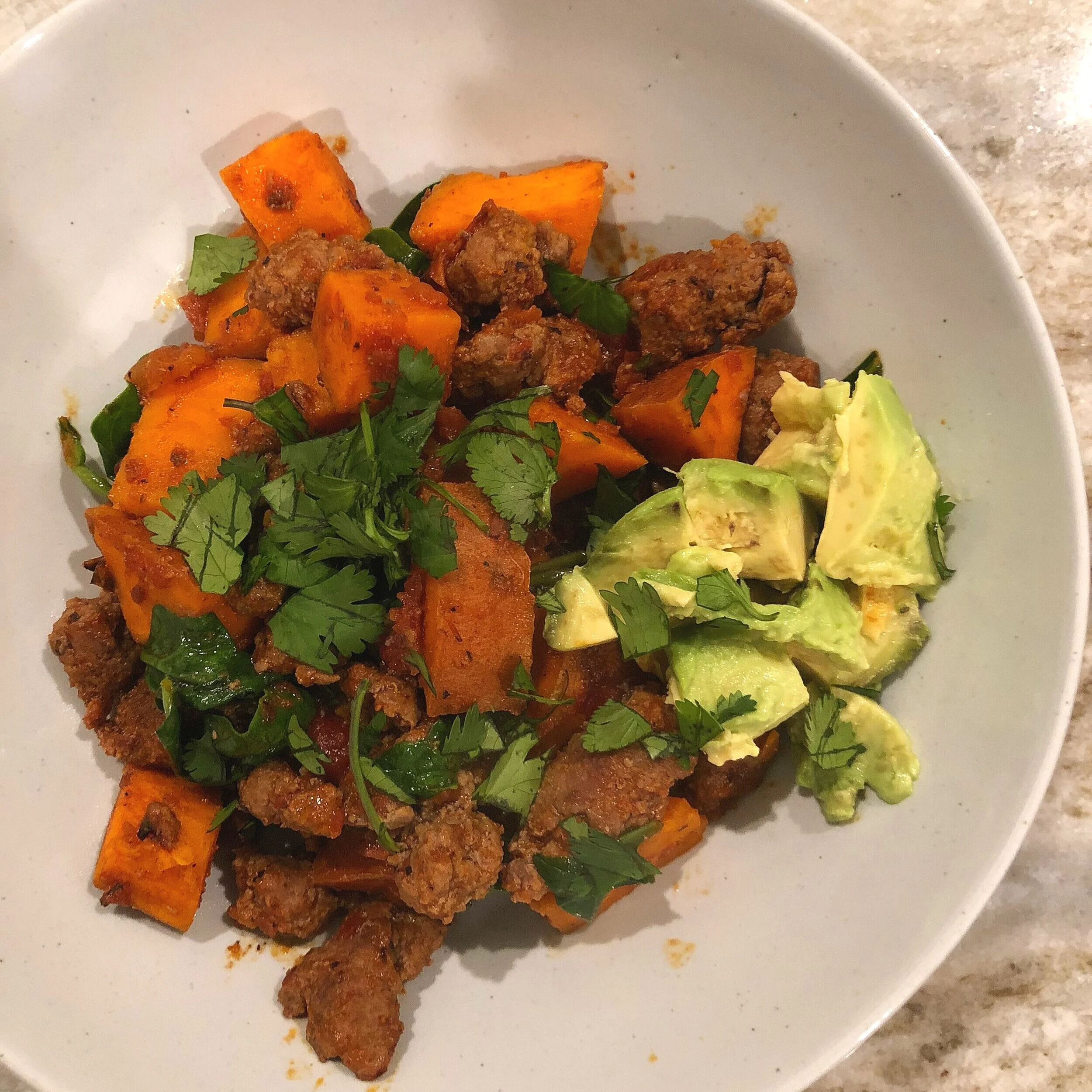 Southwest Sweet Potato and Beef Skillet