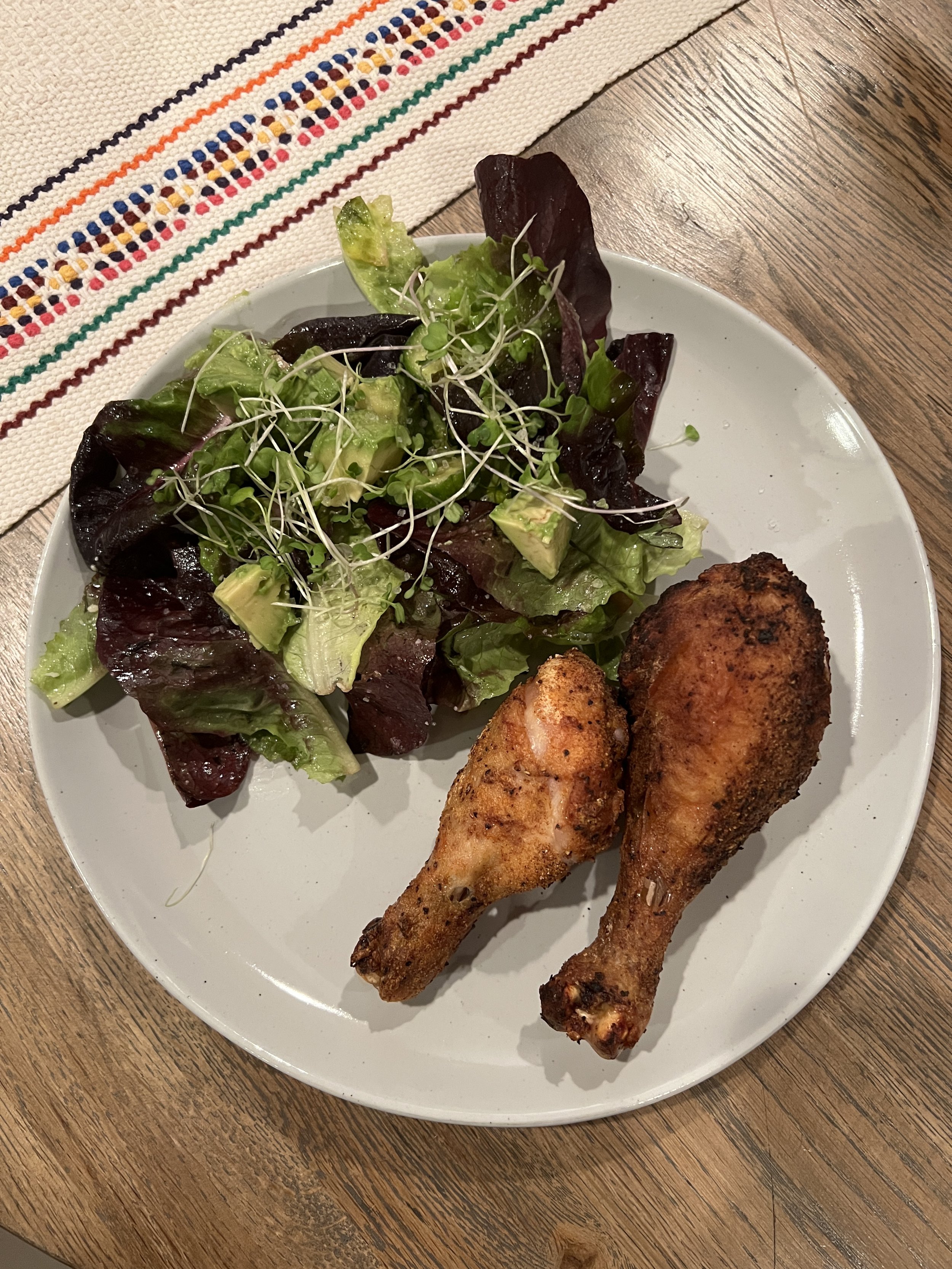 Baked Chicken Drumsticks with Simple Side Salad