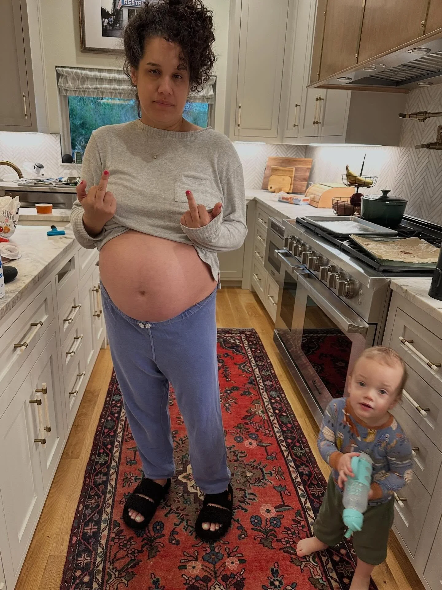 POV you ask a mom with a toddler how she&rsquo;s doing at 38 weeks