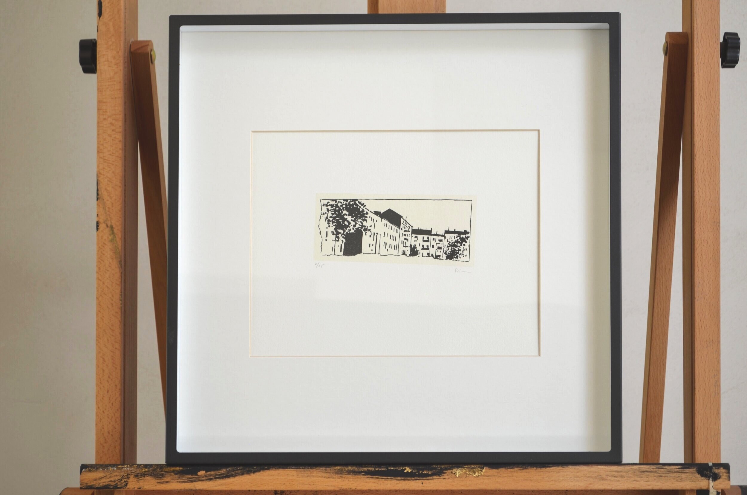 Linogravure (linocut) by Nicolas Poignon 'Bruissement' 2/25 - Three