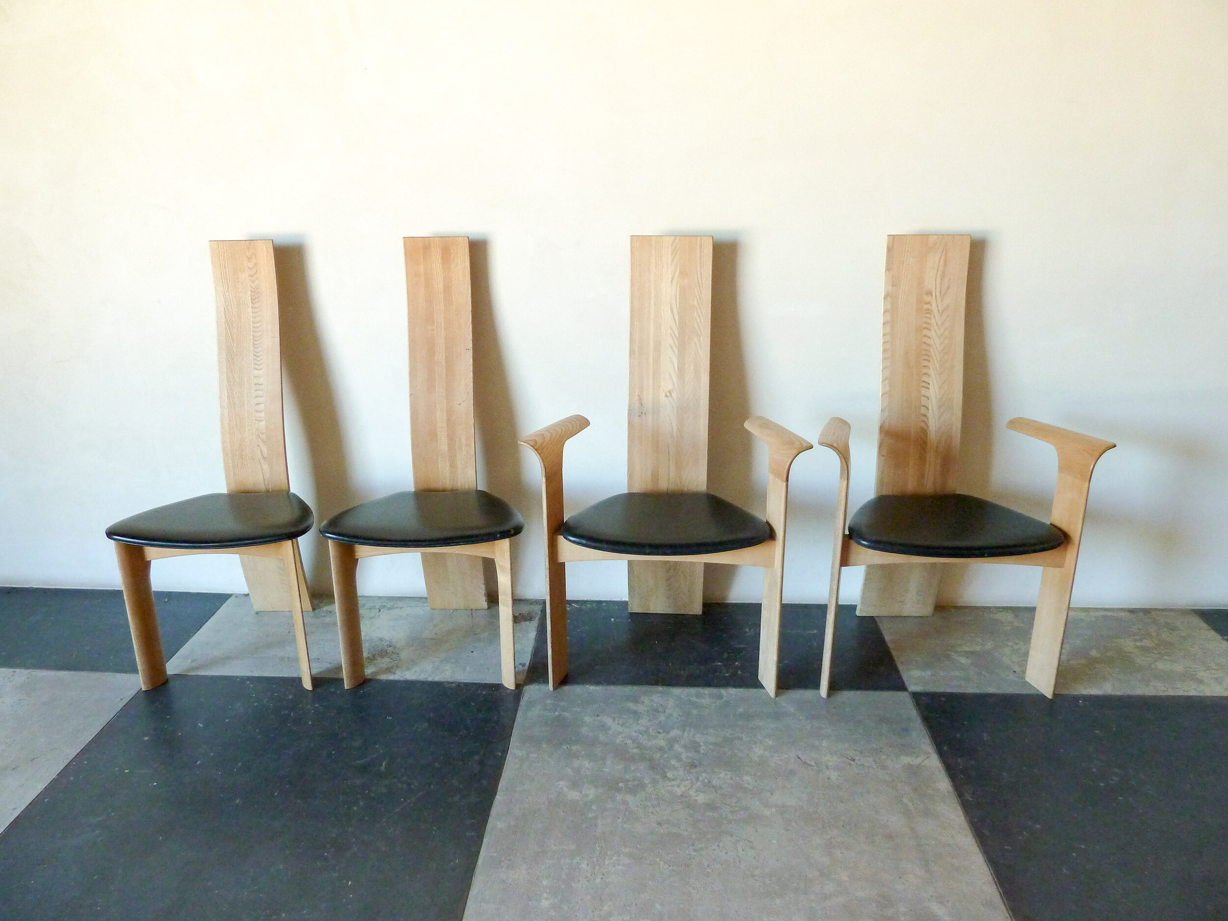 Bob &amp; Dries Van Den Berghe 'Iris' High Back Dining Chairs - Set of Four