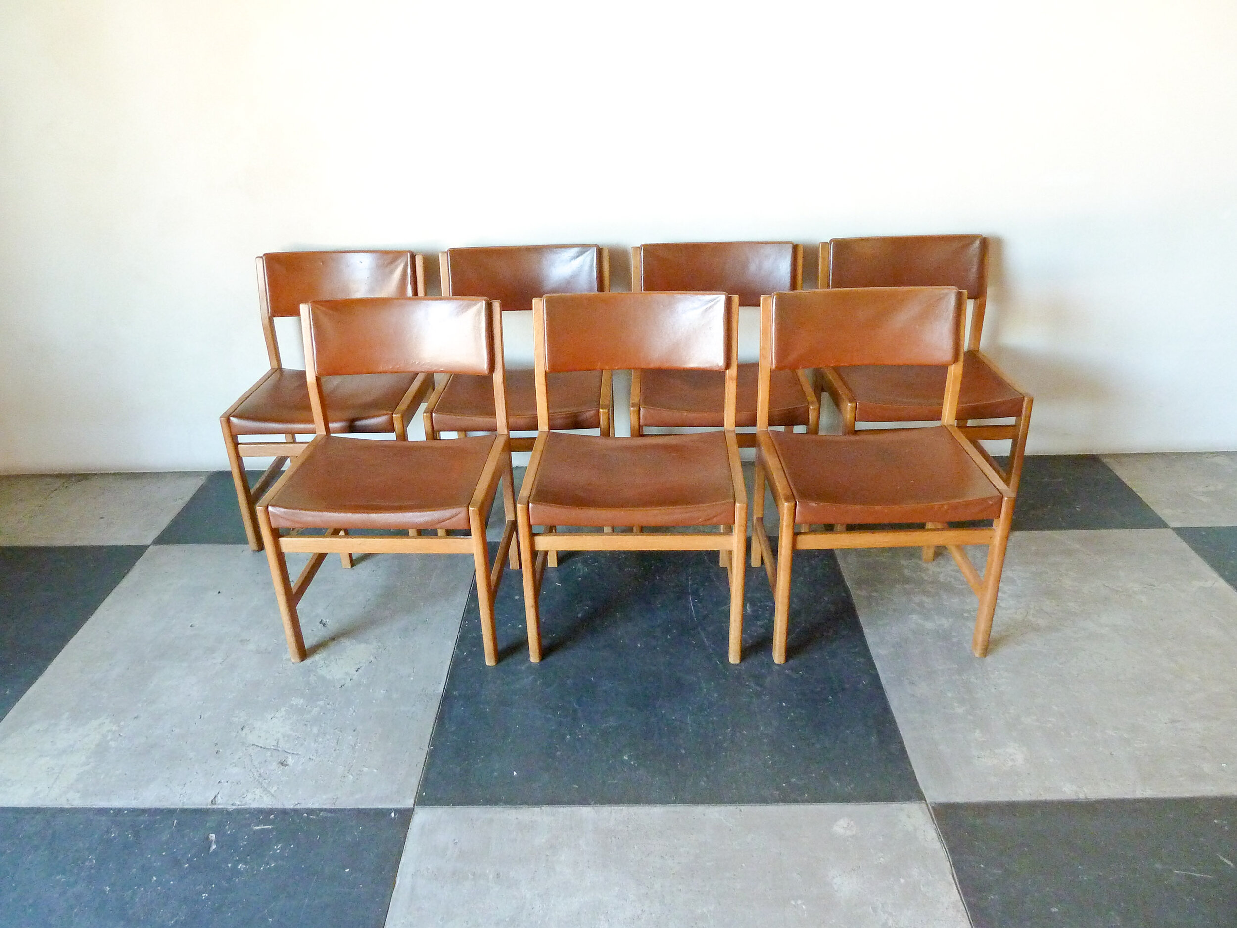 Kurt Ostervig Oak and Leather Dining Chairs