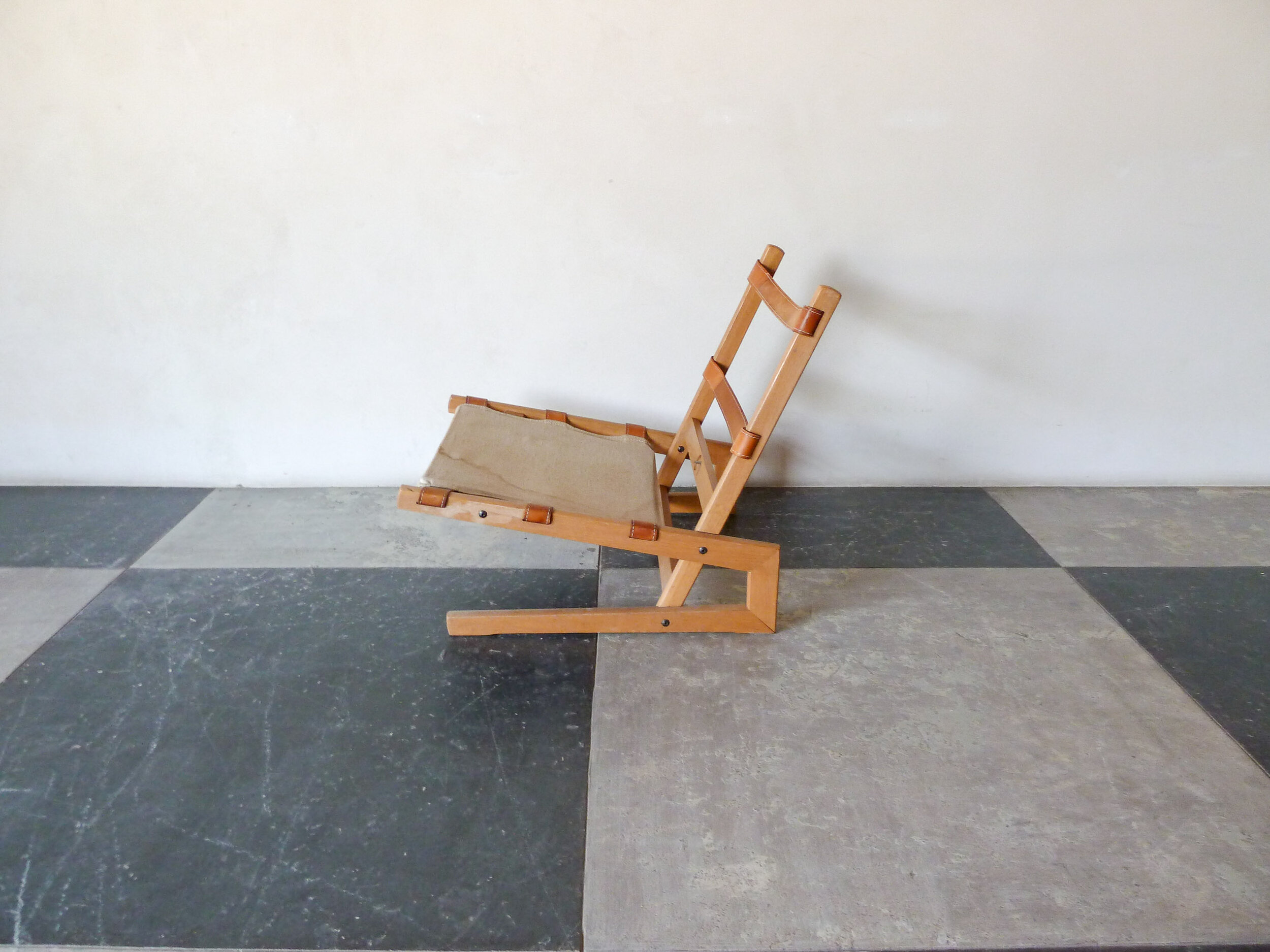 Low Oak Scandinavian Lounge Chair