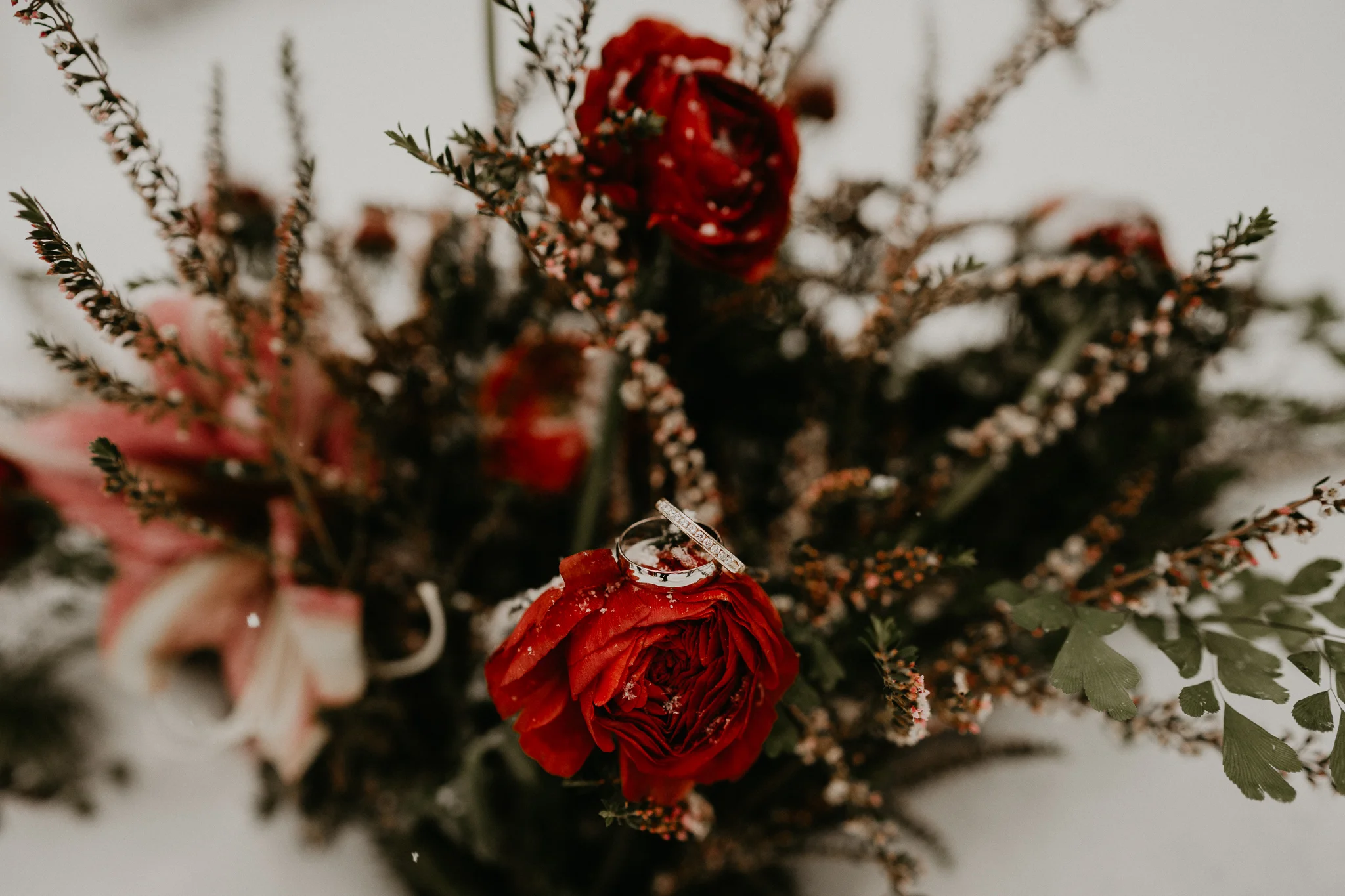 Rusted Vase Floral Co flower winter dark wine wedding bouquet