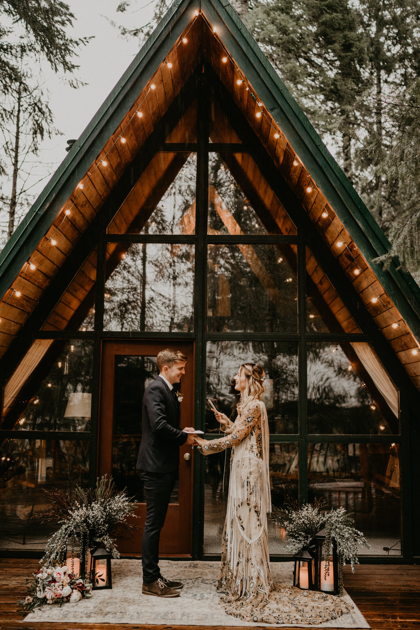 PNW AFrame Cabin Elopement Inspiration at Mount Rainier National Park