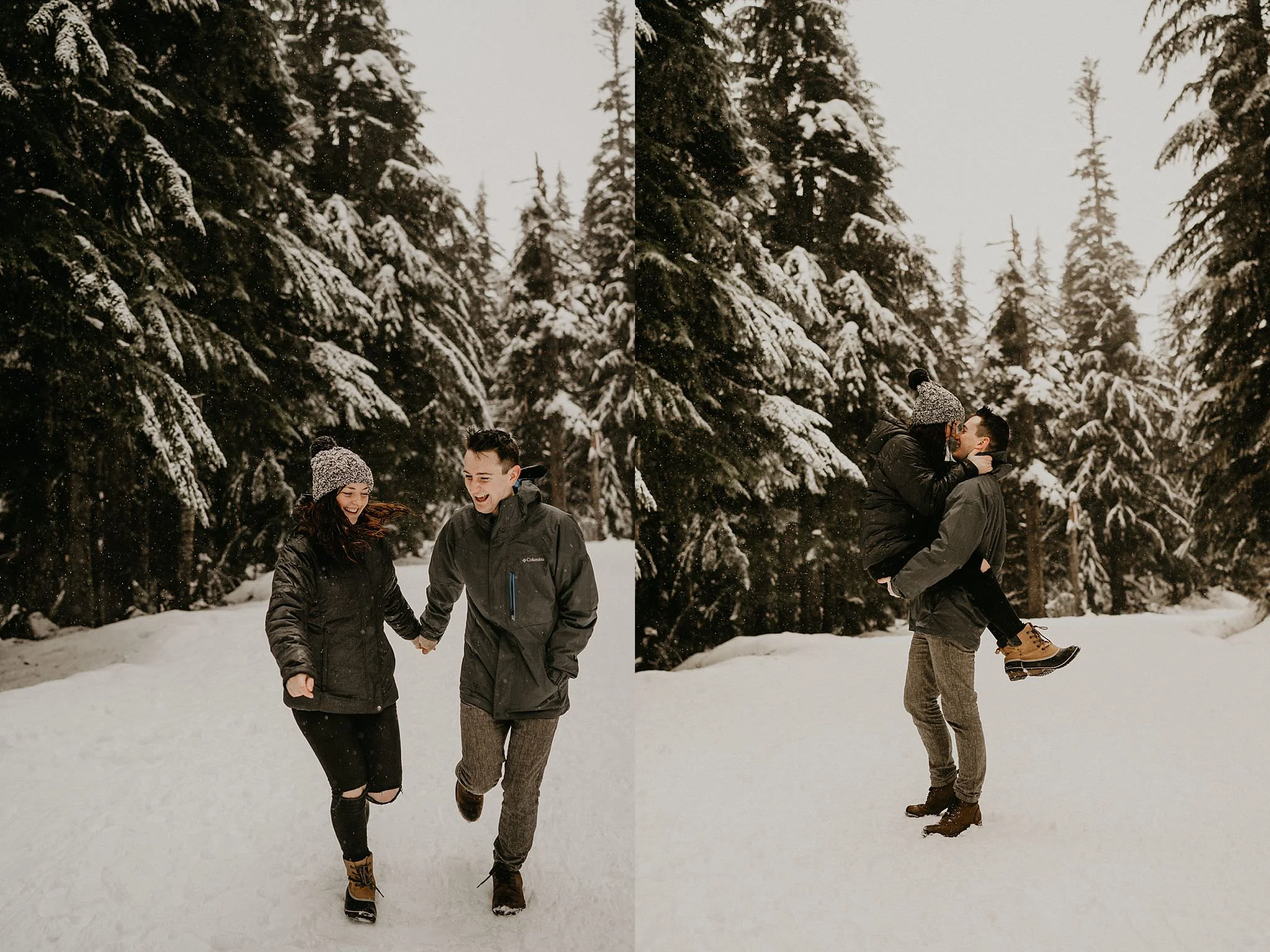 Running in the snow around Gold Creek Pond Lake