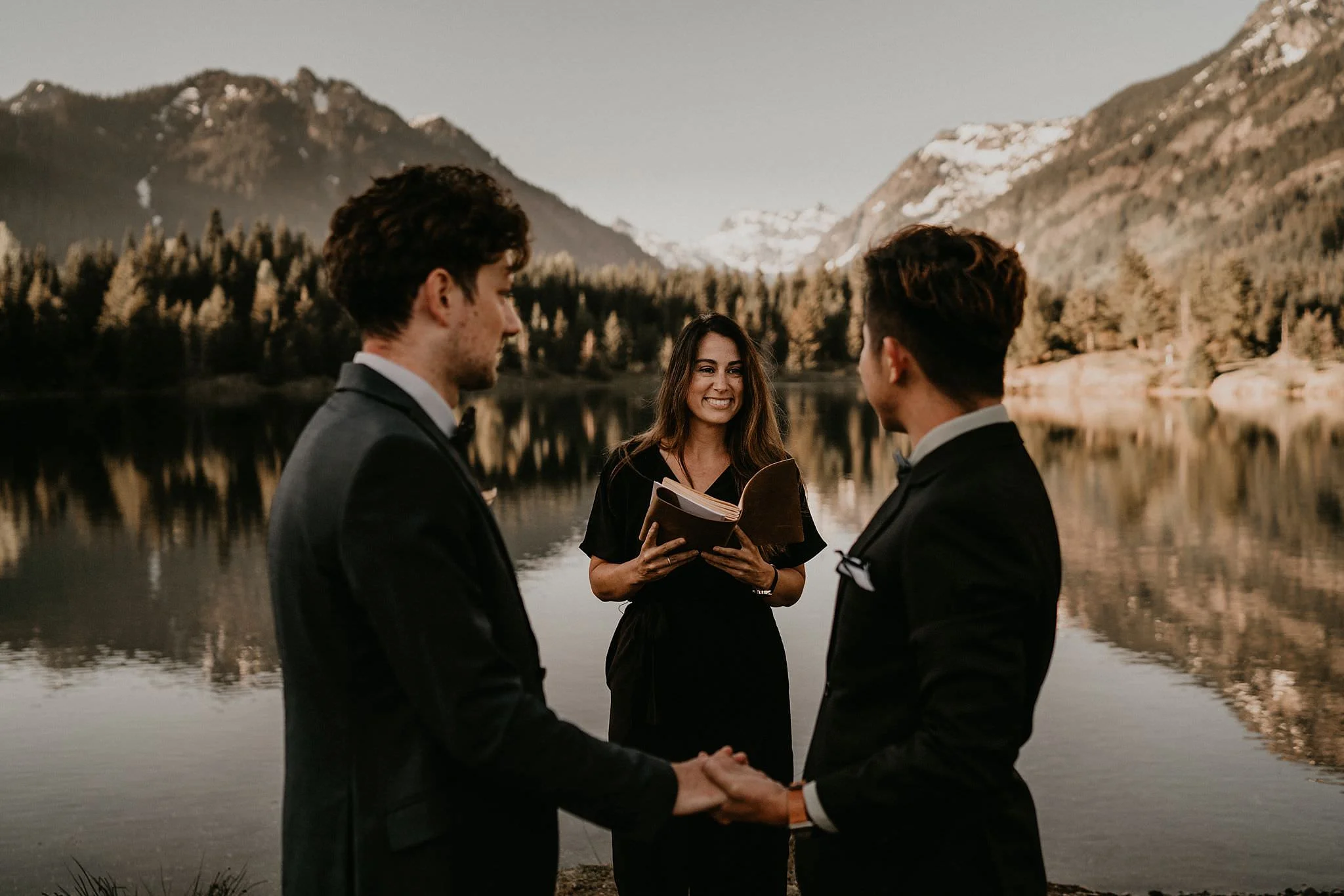 Gold Creek Pond Elopement Intimate Mountain Wedding DT and OT Seattle LGBT Wedding