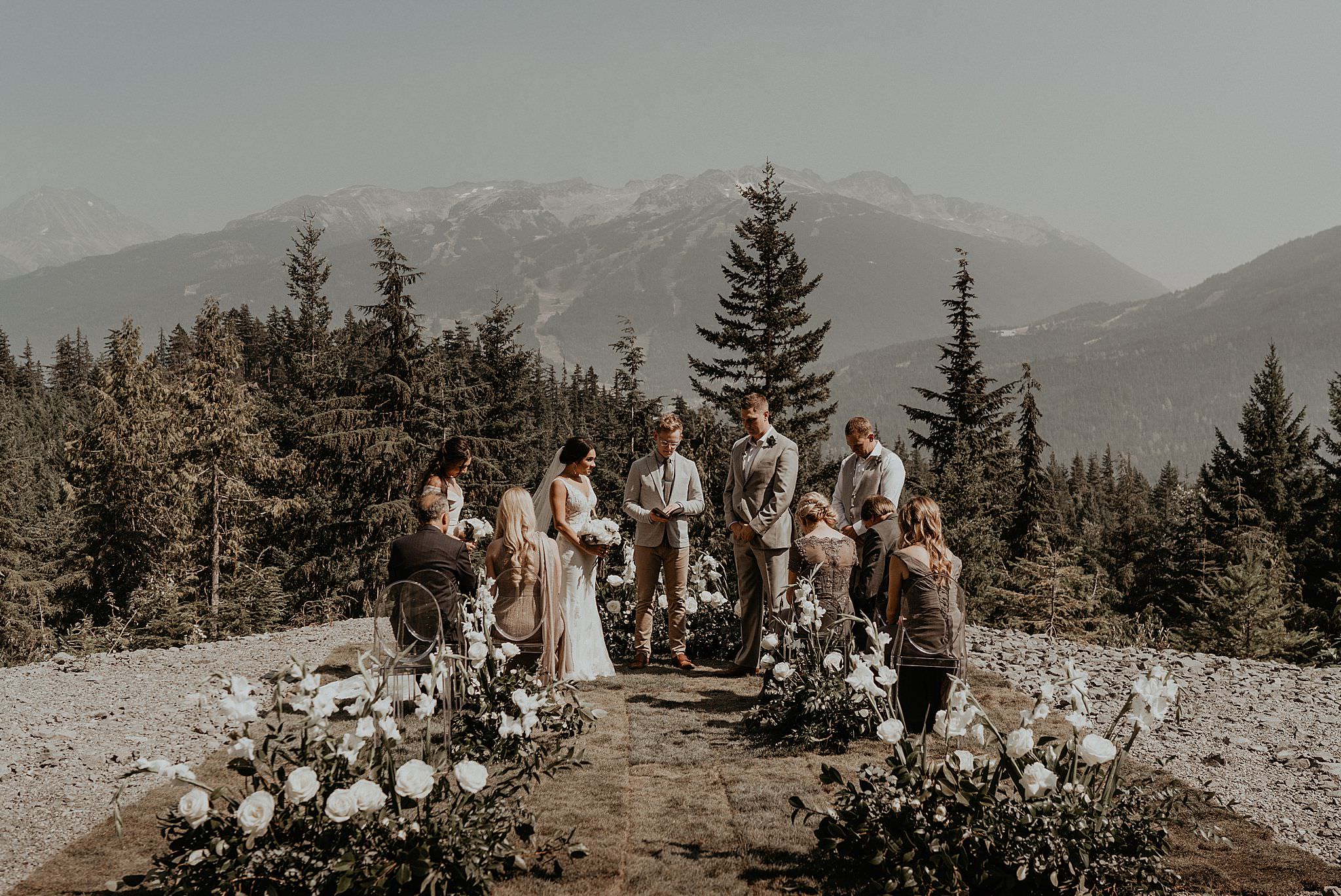 Intimate ceremony on whistler mountains from sea to sky gondola