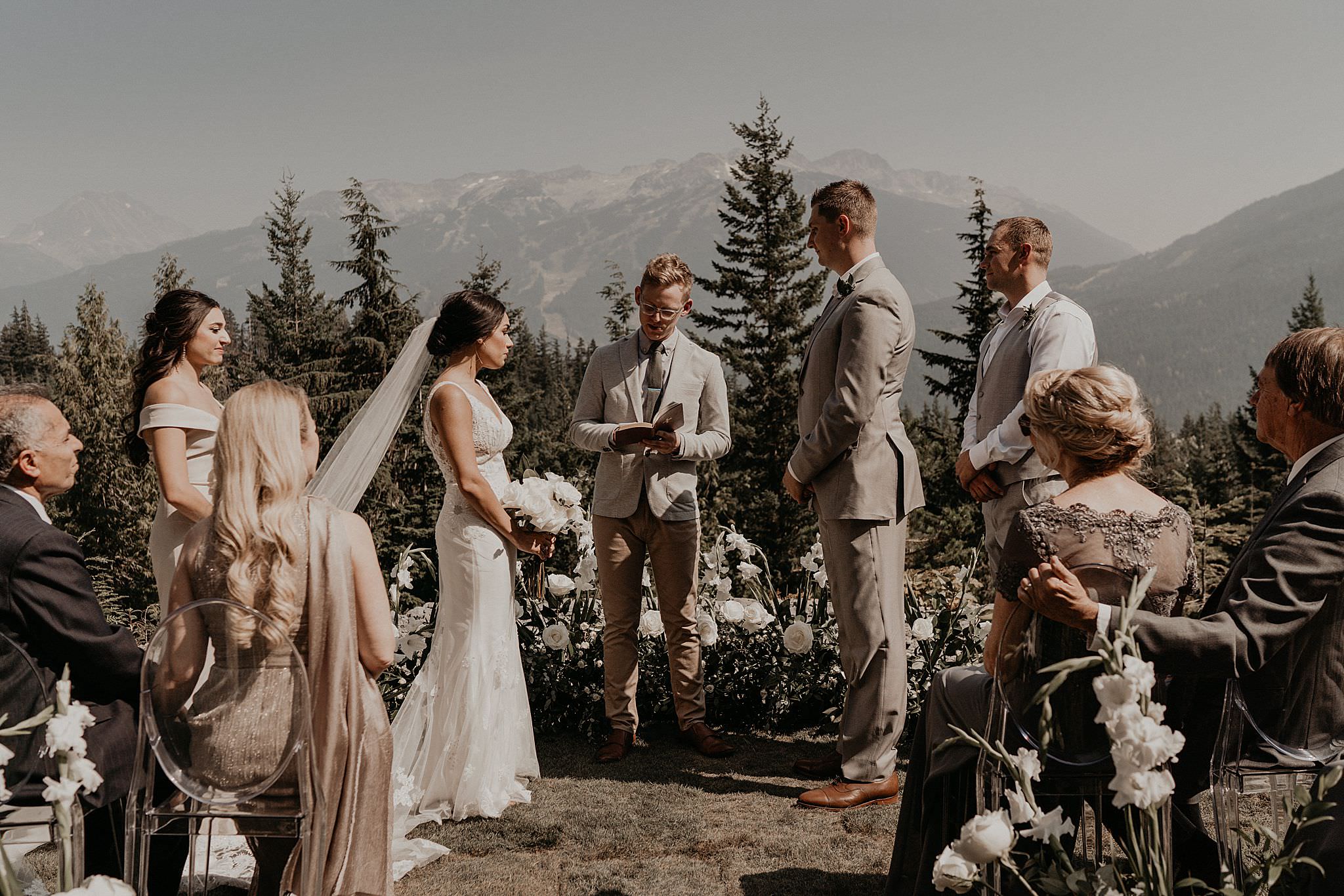 Epic destination wedding in whistler Canada with mountain views