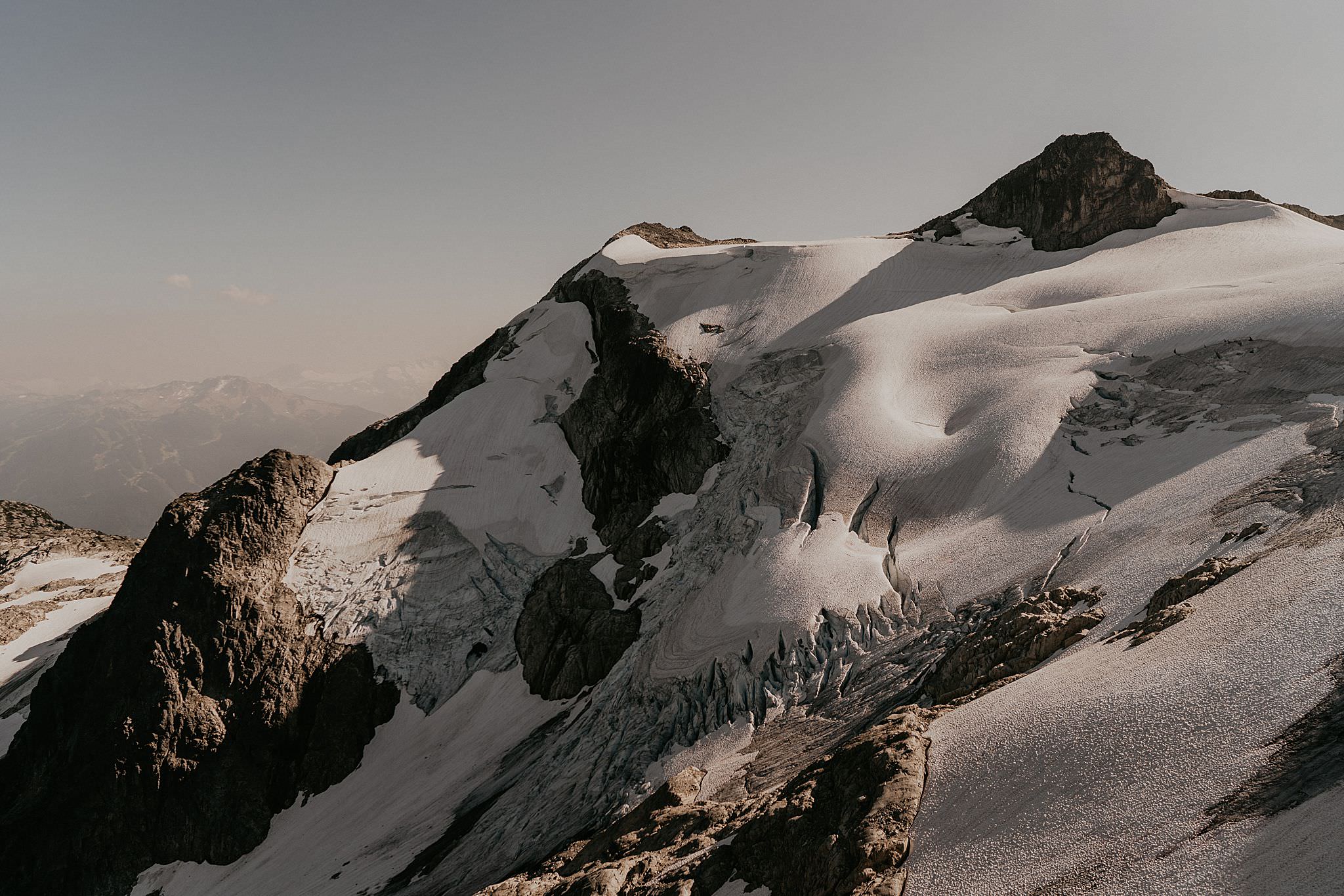 Glacier on whistler mountain hiking helicopter