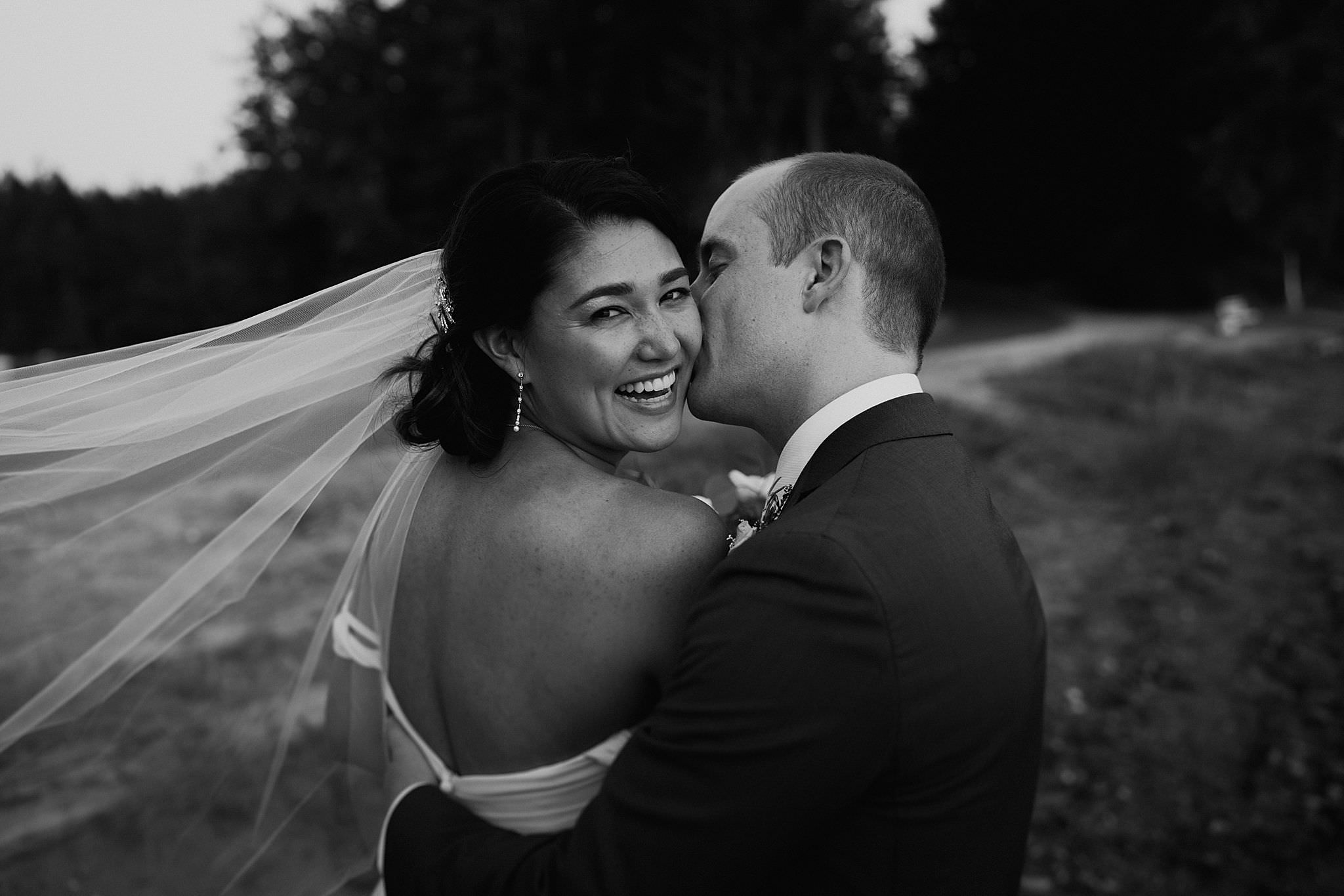 Roche Harbor wedding beautiful black and white