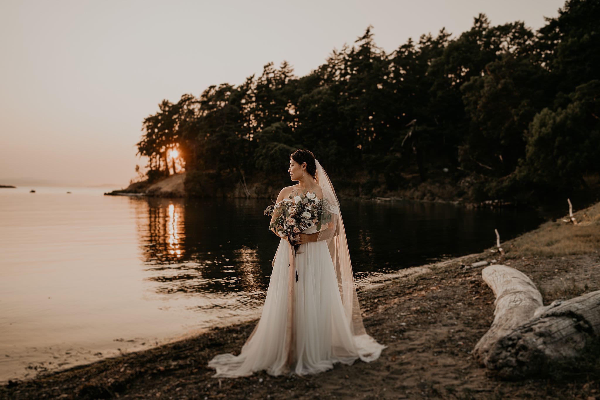 God is a woman wedding dress fairy tale Roche Harbor wedding photographer