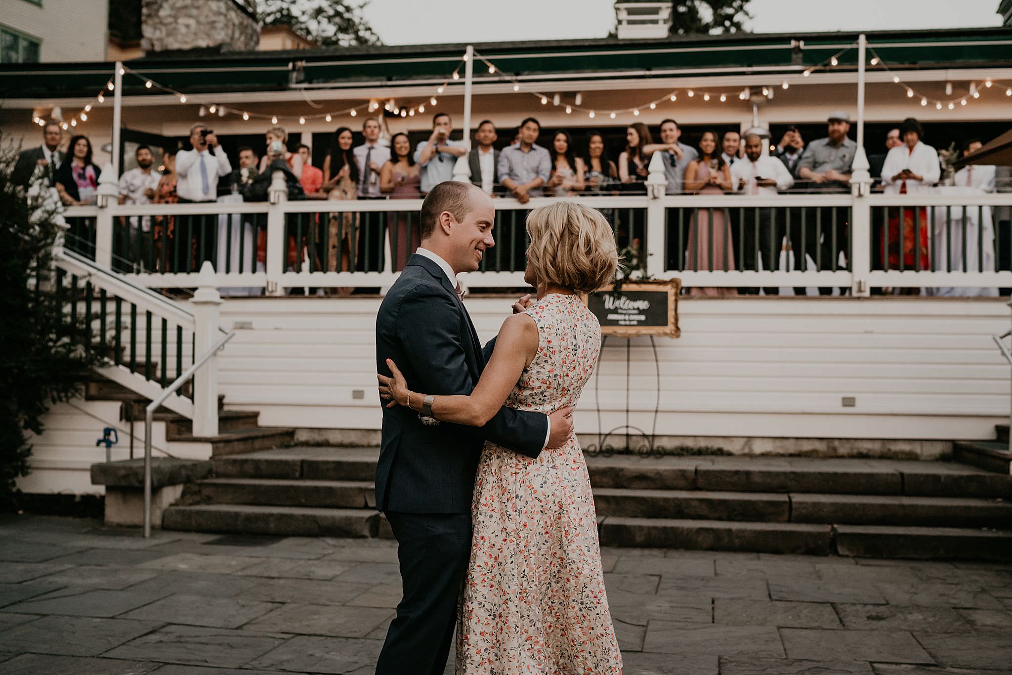Mother and son first dance at Roche Harbor resort