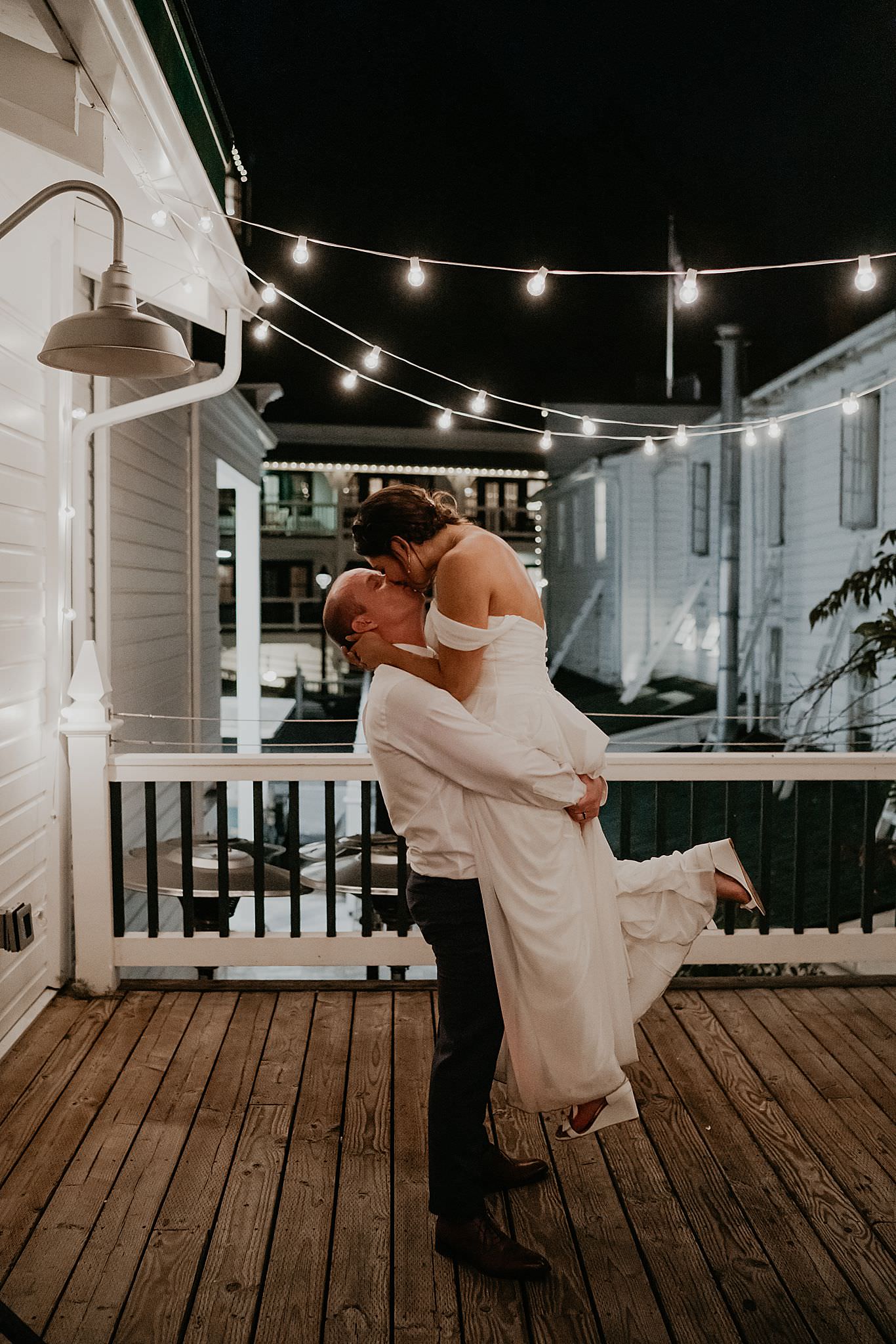 Night time dancing photos at Roche Harbor resort 