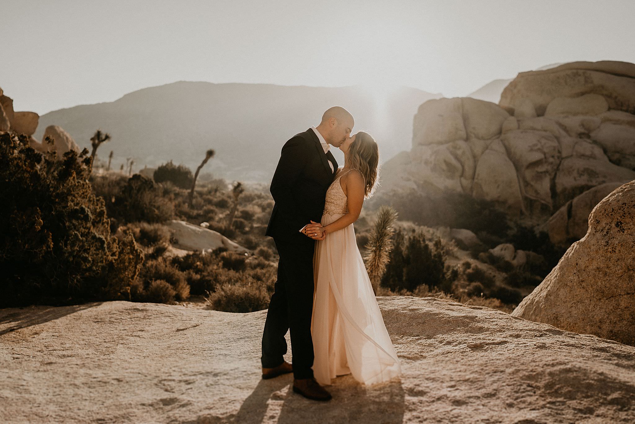 Southern California sun shining beautifully on bride and groom on their wedding day