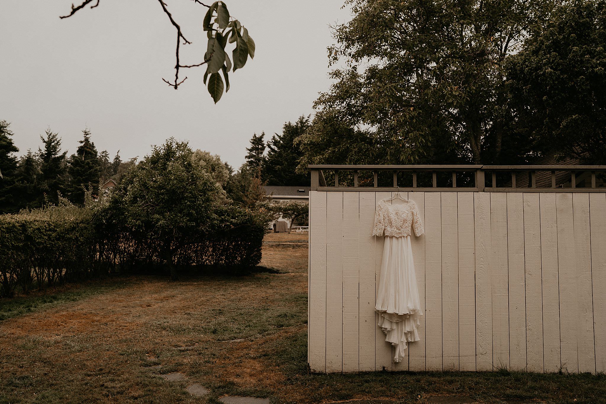 wedding dress for a PNW vibe elopement on Whidbey island outside of Seattle washington