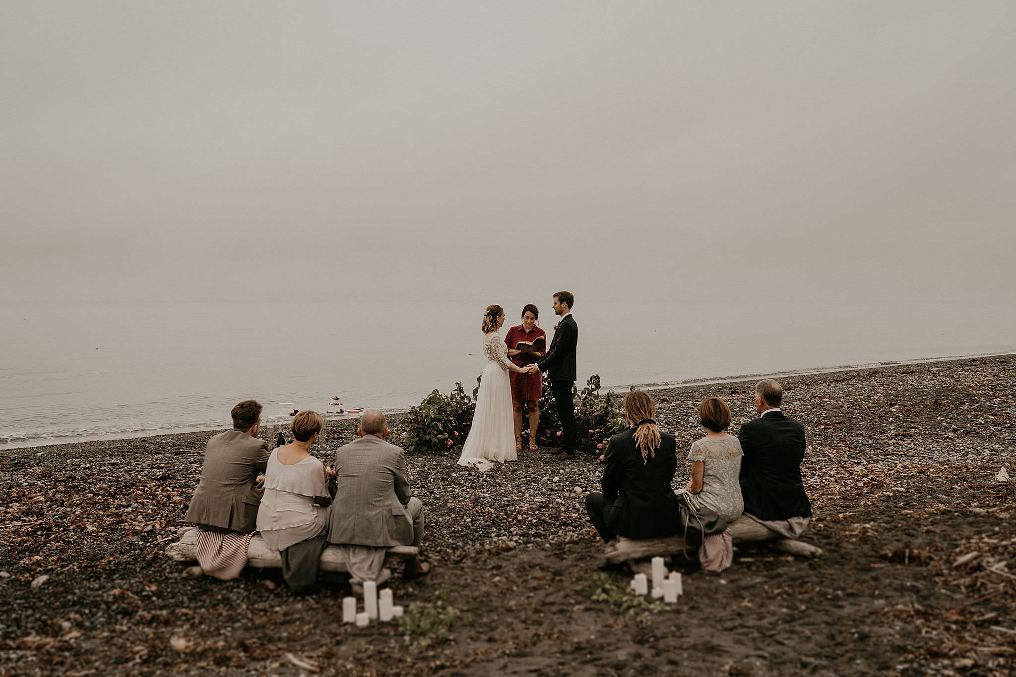 Intimate beach Washington coast wedding elopement Olympic National Park