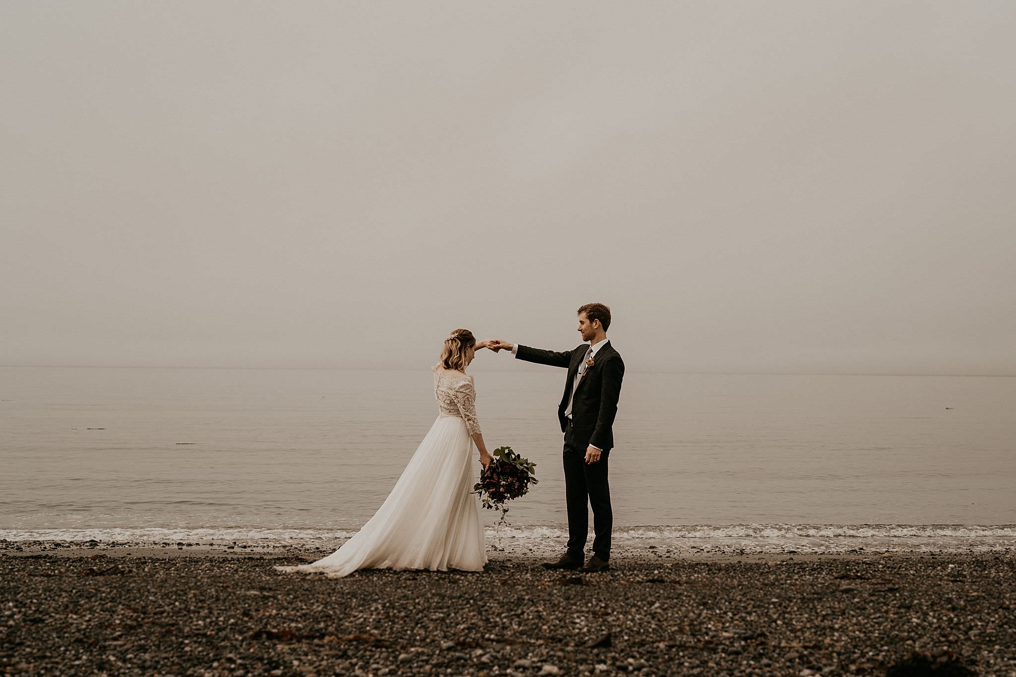 Pacific Northwest elopement near olympic peninsula near Whidbey Island and ruby beach