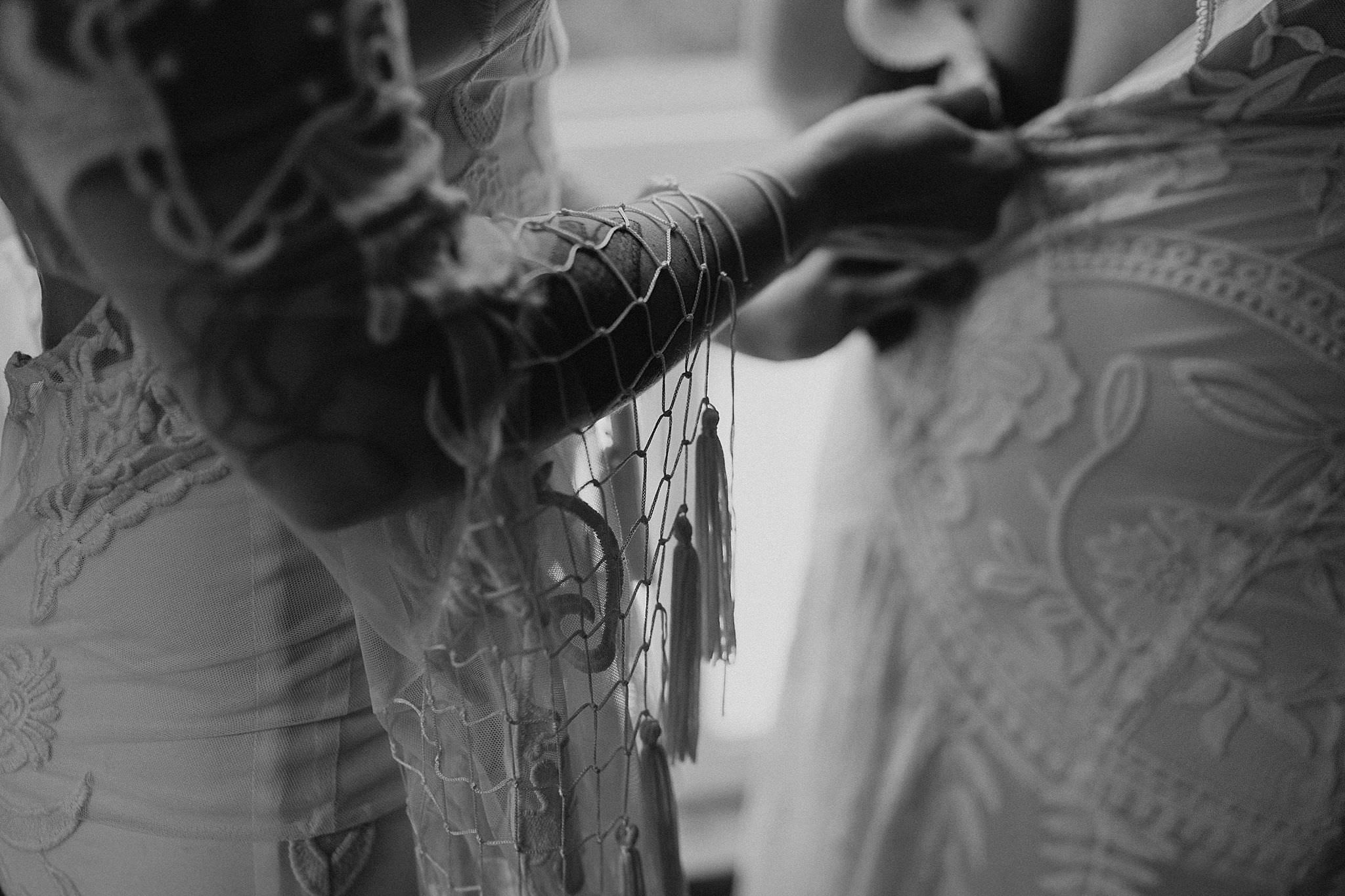 Rue de seine boho wedding dress for Olympic National Park Elopement at Ruby Beach Cabin