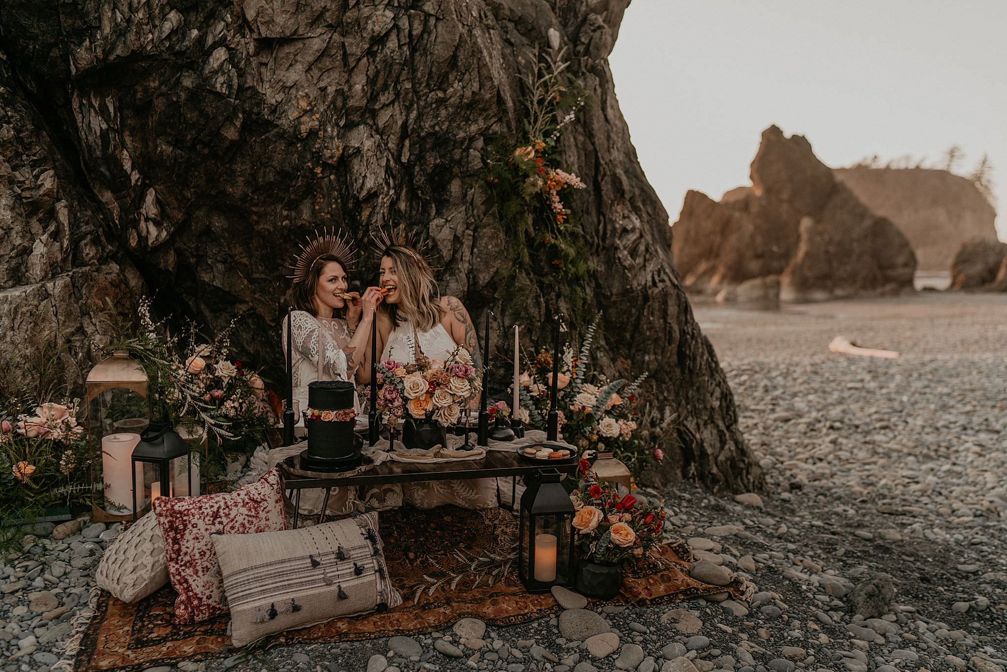 A very PNW elopement and vow renewal at Ruby Beach Olympic National Park as seen on junebug weddings