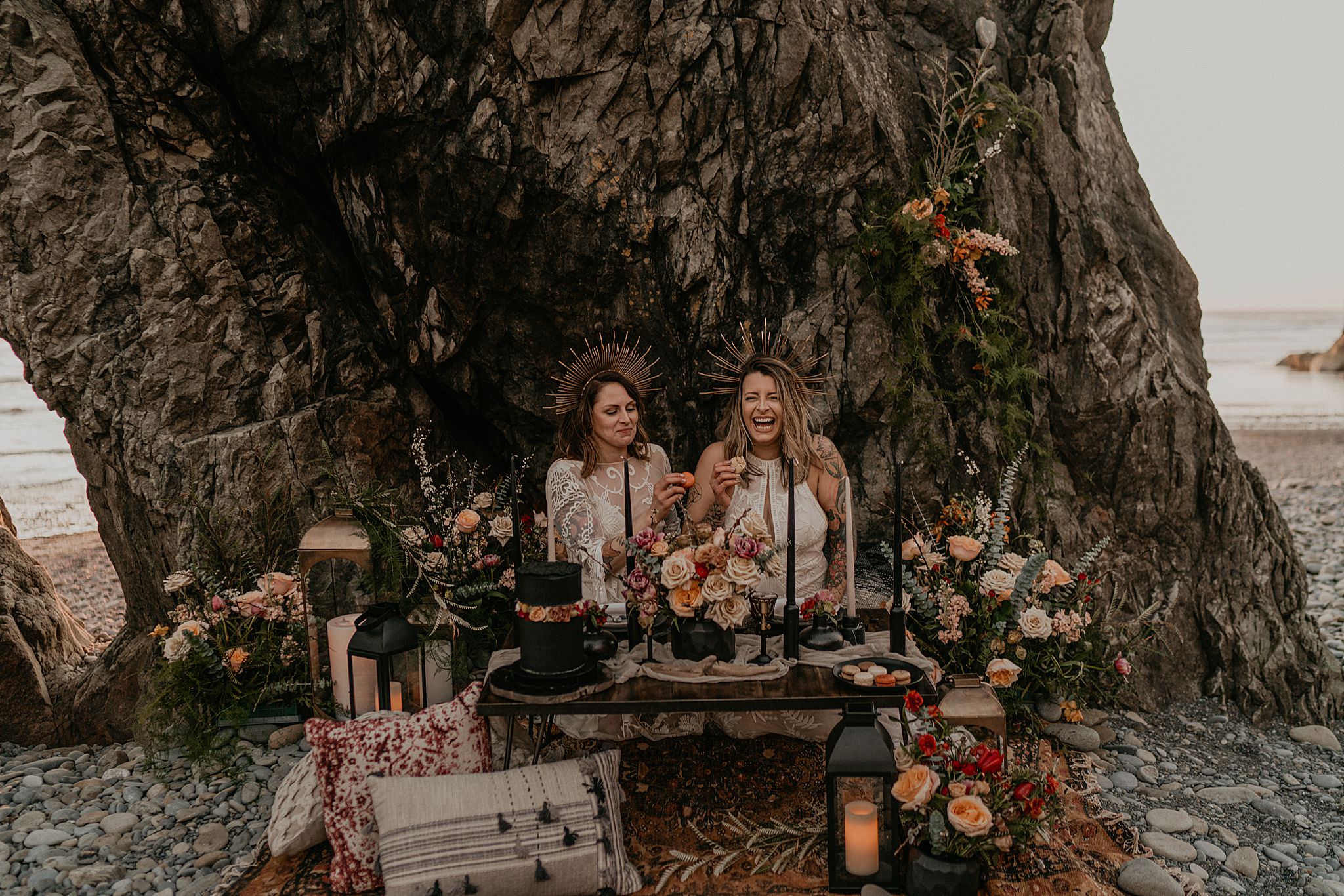 A very PNW elopement and vow renewal at Ruby Beach Olympic National Park as seen on junebug weddings