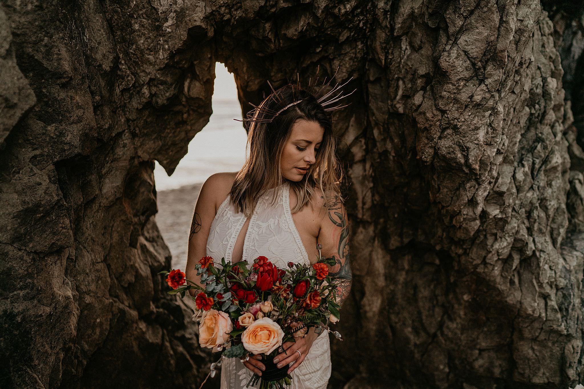 A very PNW elopement and vow renewal at Ruby Beach Olympic National Park as seen on junebug weddings