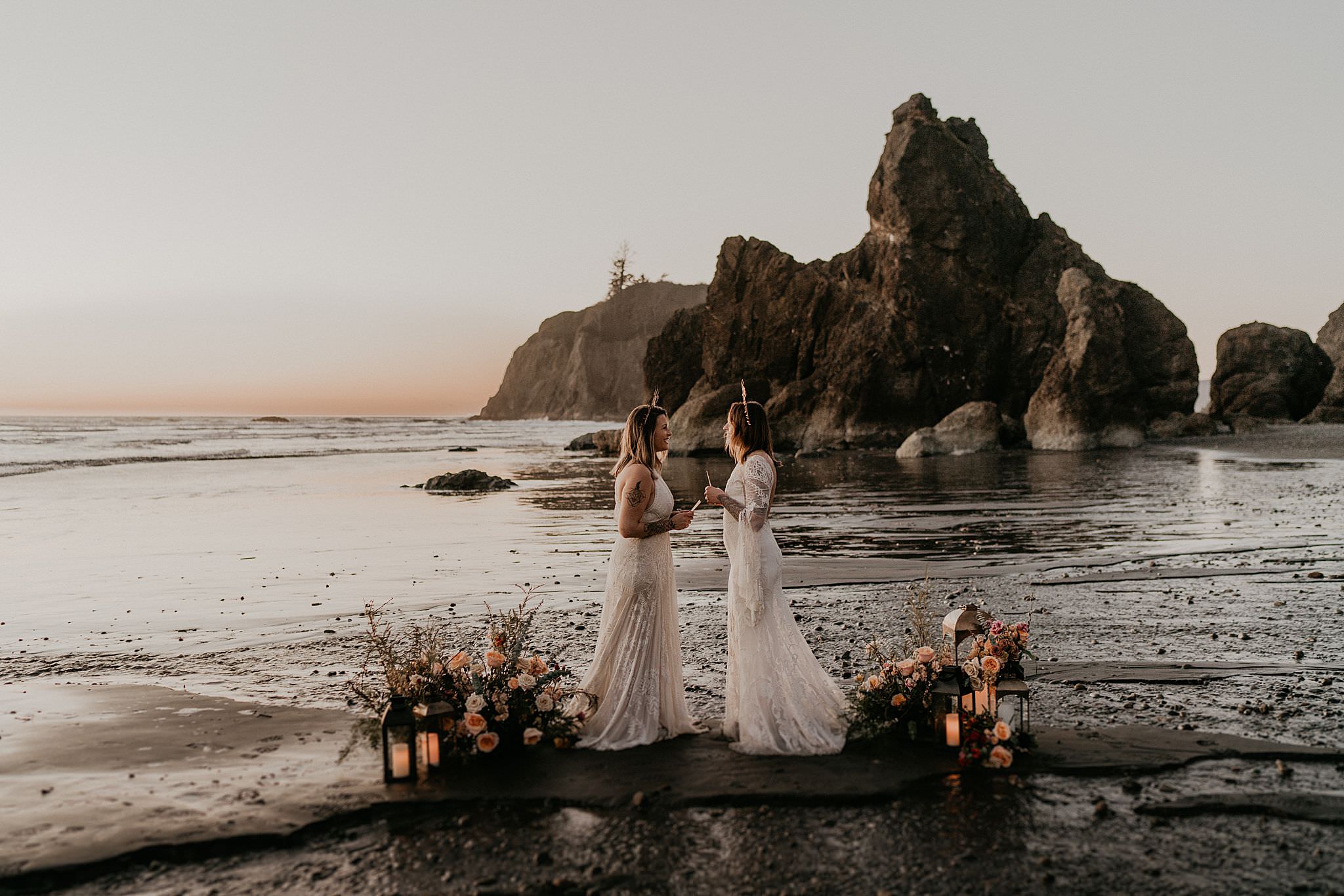 A very PNW elopement and vow renewal at Ruby Beach Olympic National Park as seen on junebug weddings