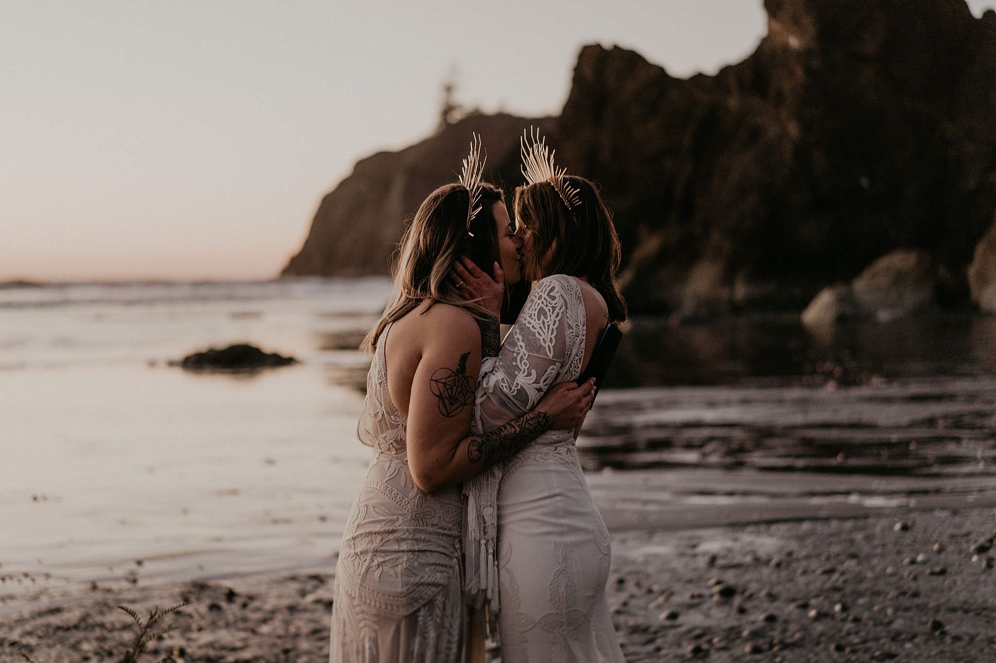 A pacific northwest wedding and vow renewal at Ruby Beach Olympic National Park as seen on junebug weddings
