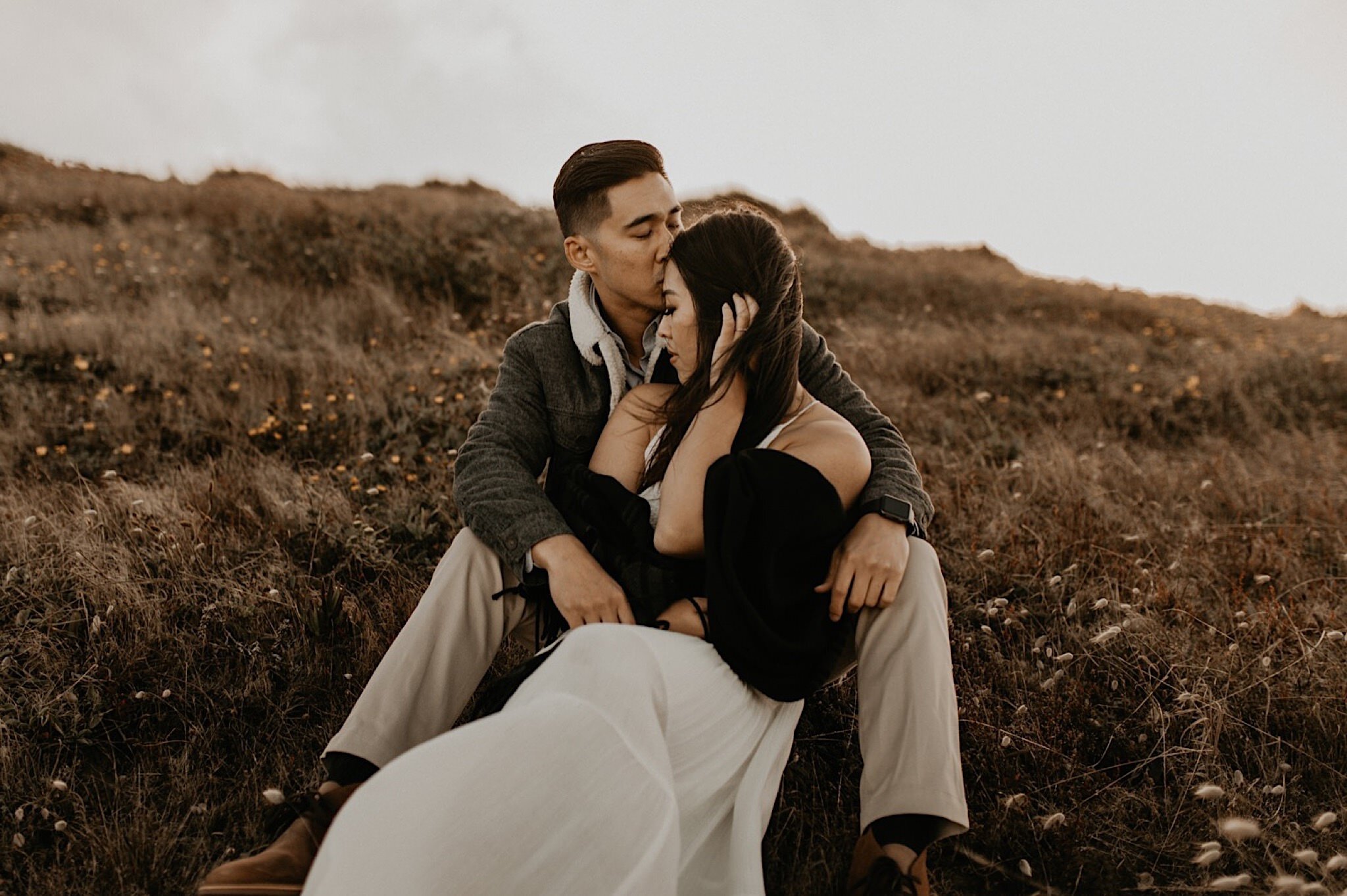 Romantic point Reyes engagement photos at the lighthouse