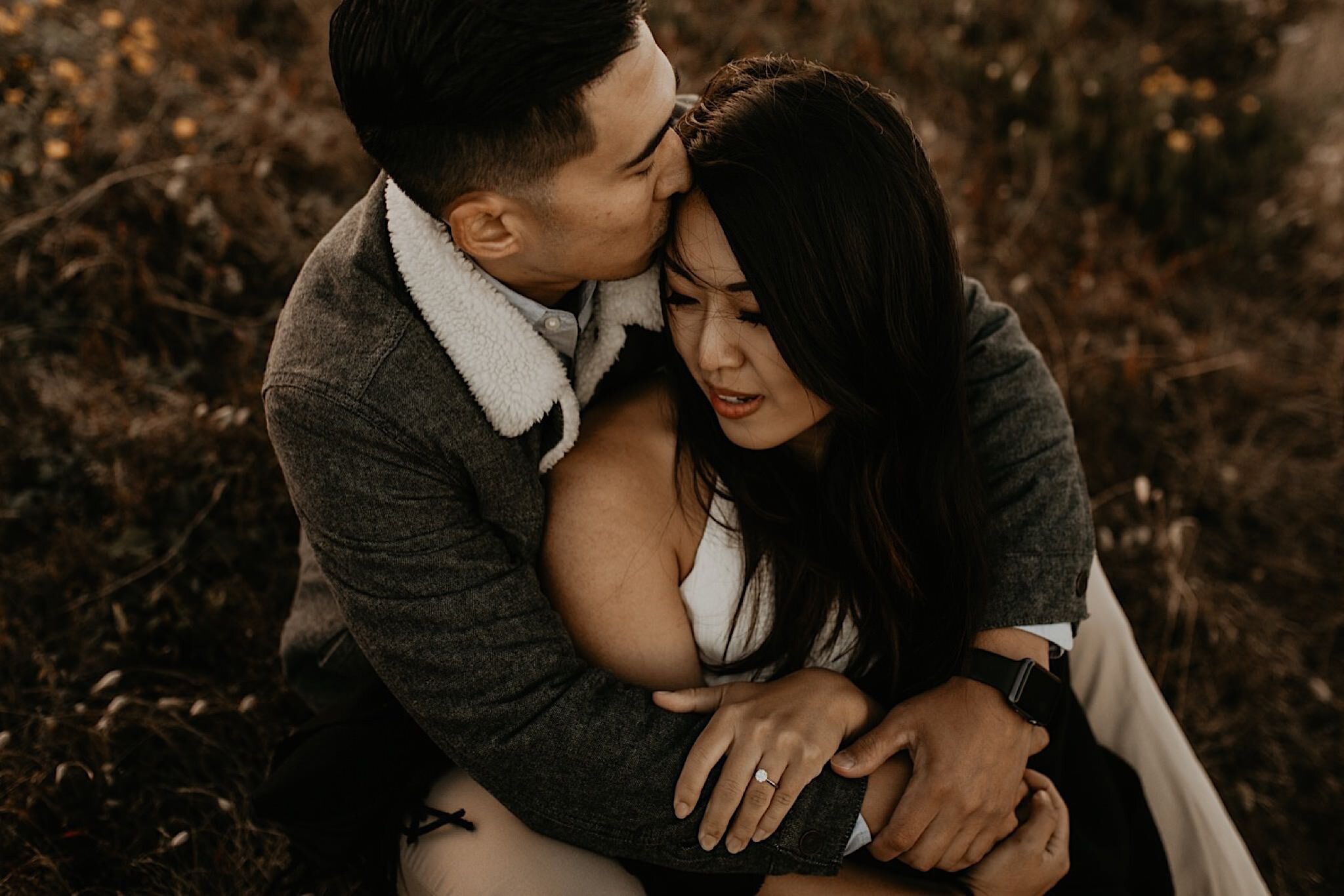 Romantic point Reyes engagement photos at the lighthouse