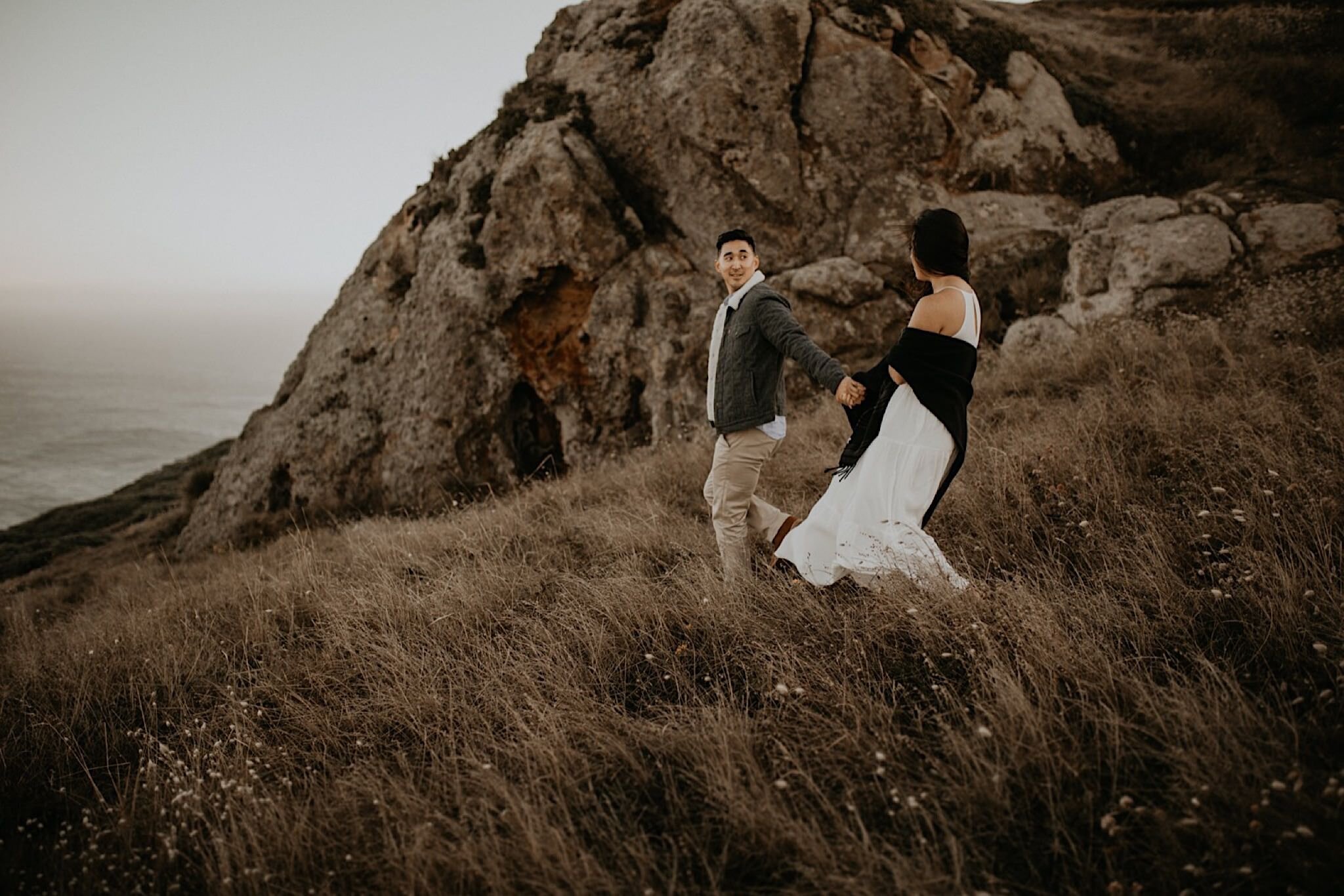 Romantic point Reyes engagement photos at the lighthouse
