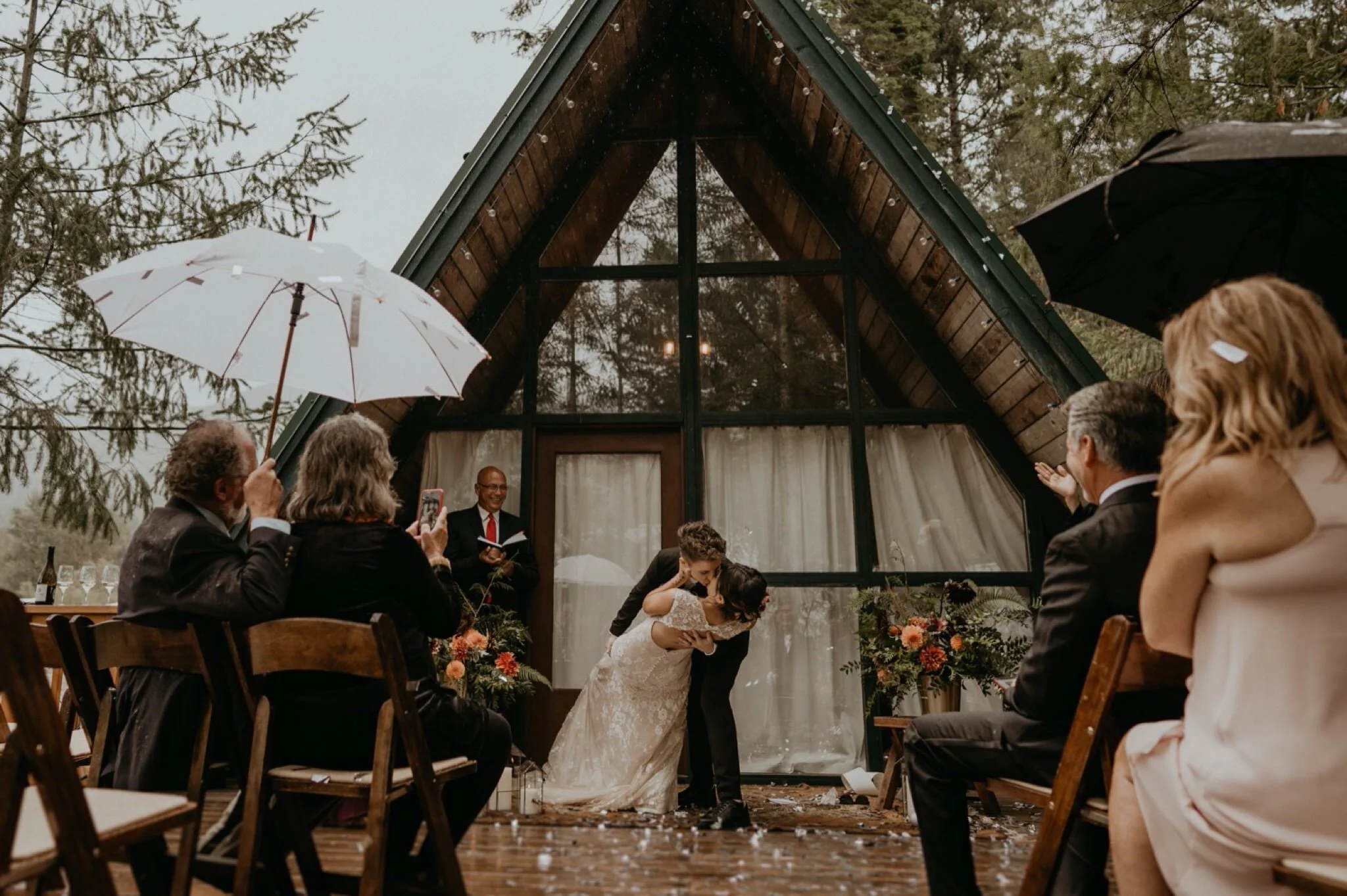 PNW A-frame Cabin Cozy River Intimate Wedding and Elopement at Mount Rainier National Park