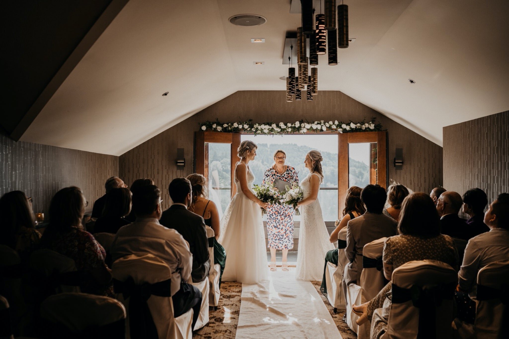 Snoqualmie Falls Wedding At Salish Lodge Same Sex Lesbian Brides Elopement